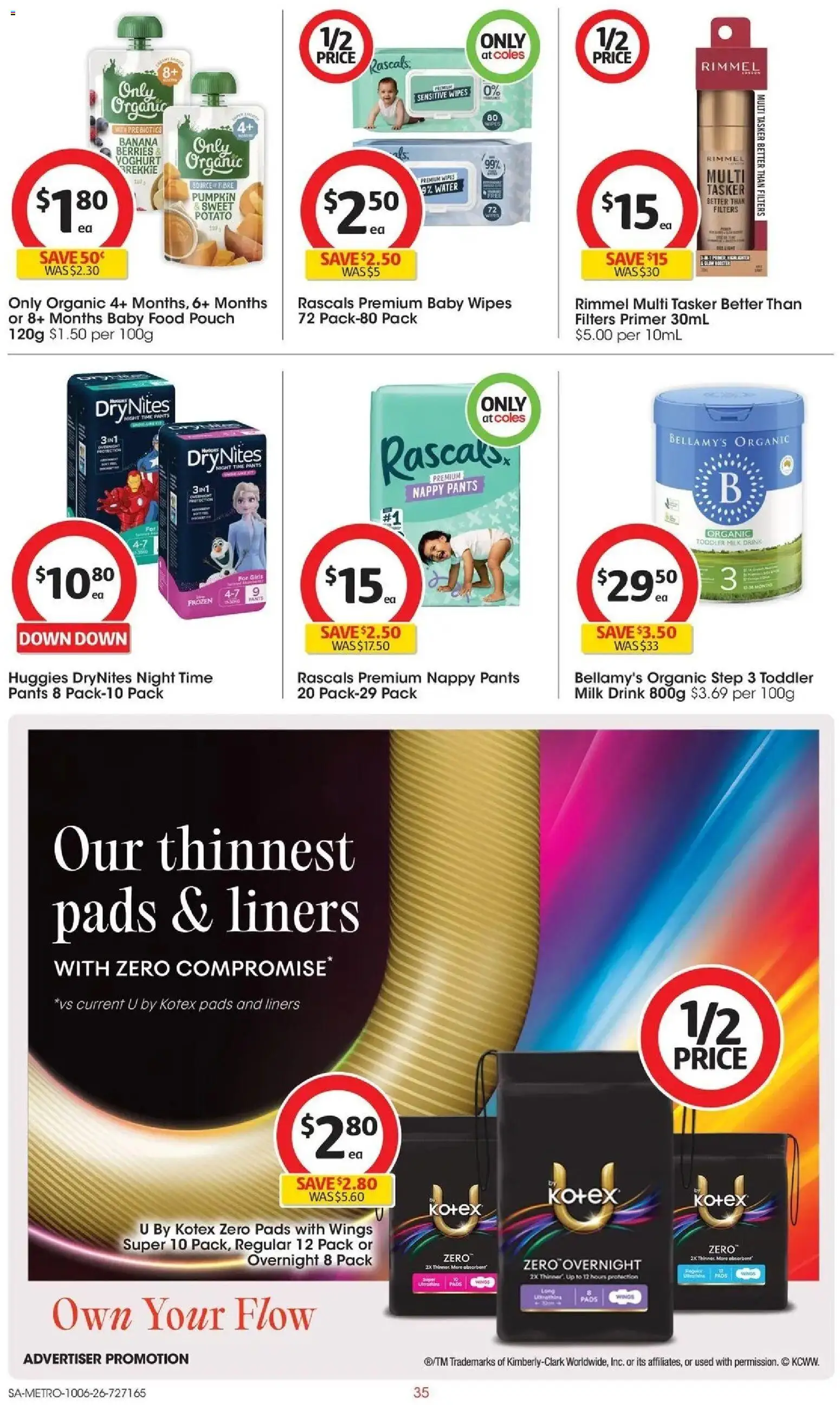 Coles catalogue - valid from 10.06.2026 | Page: 35 | Products: Milk, Baby food, Water, Pumpkin