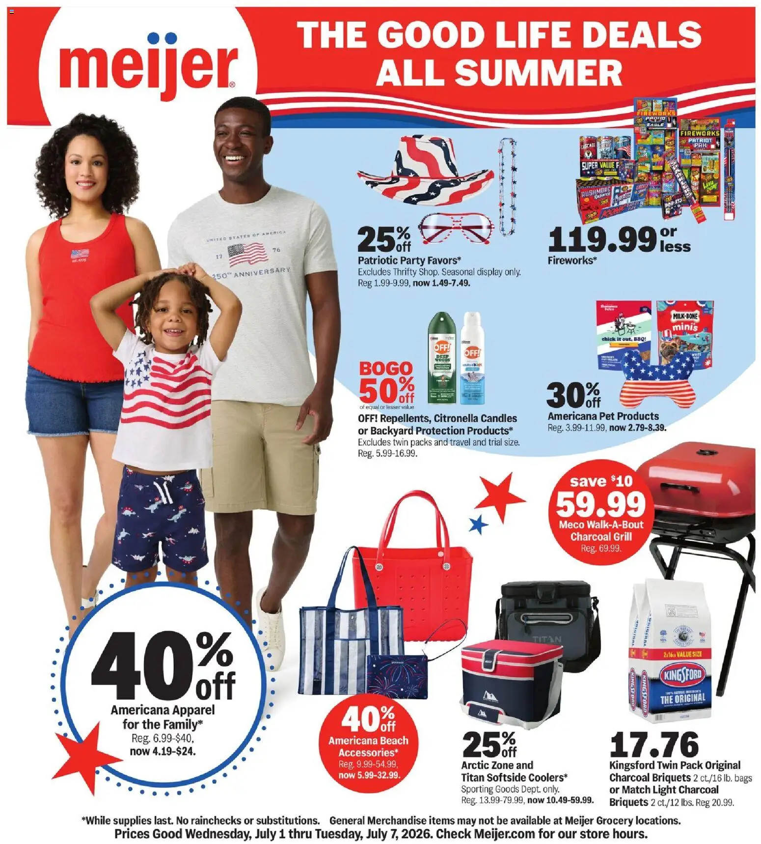 Meijer Ad - valid from 07/01/2026 | Page: 1 | Products: Grill