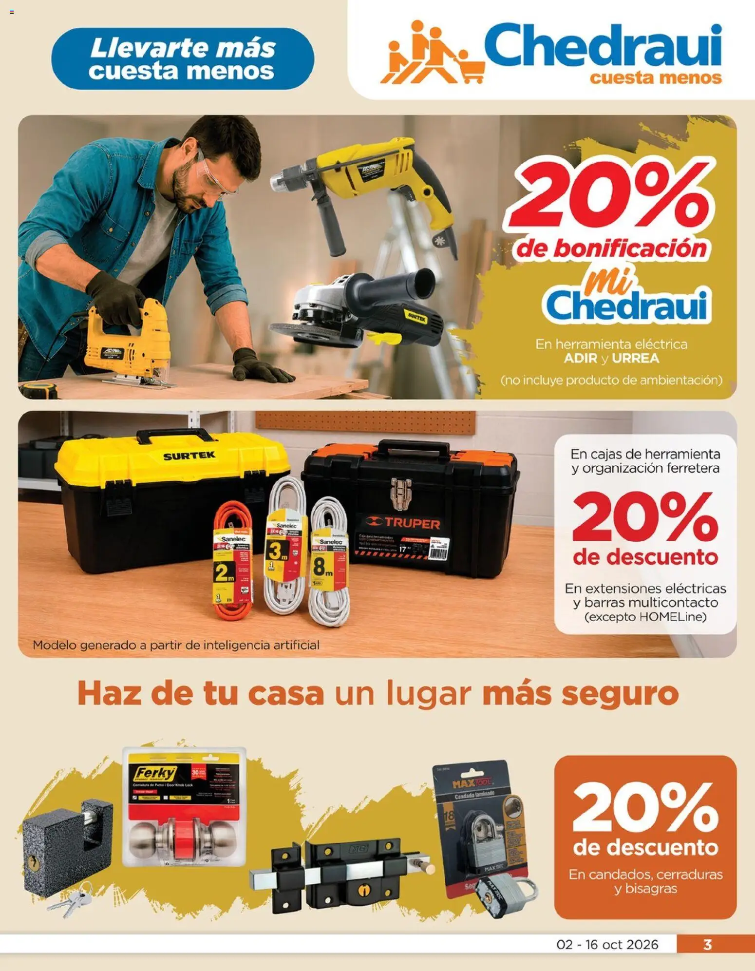 Nuevas ofertas de Chedraui válidas en toda la República Mexicana desde el 02/10/2026. ¡Encuentra las mejores ofertas en Chedraui folleto Renueva tu hogar! | Página: 3