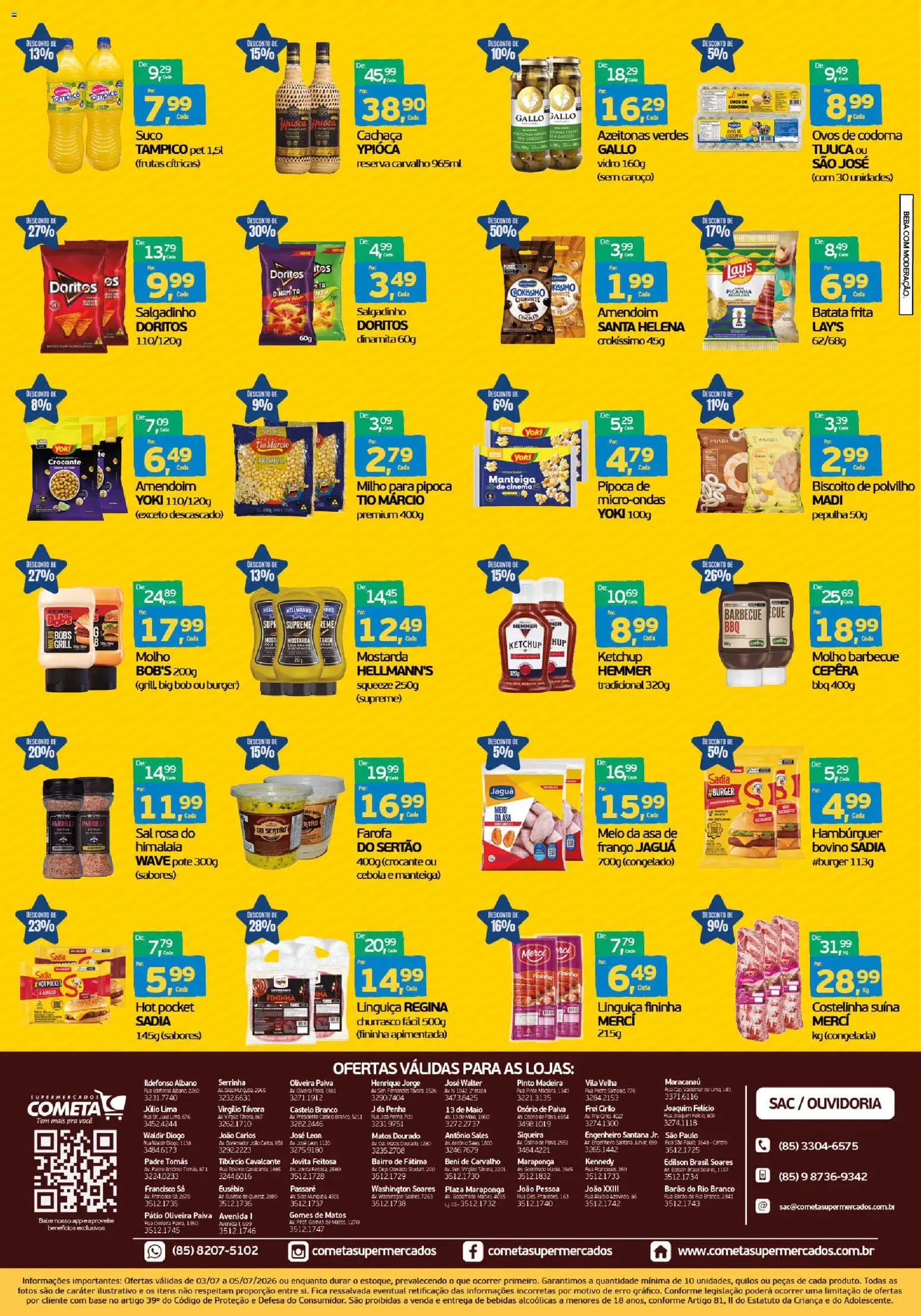 Cometa Supermercados Folheto - válido de 03/07/2026 | Página: 2 | Produtos: Base, Frango, Ovos de codorna, Pipoca