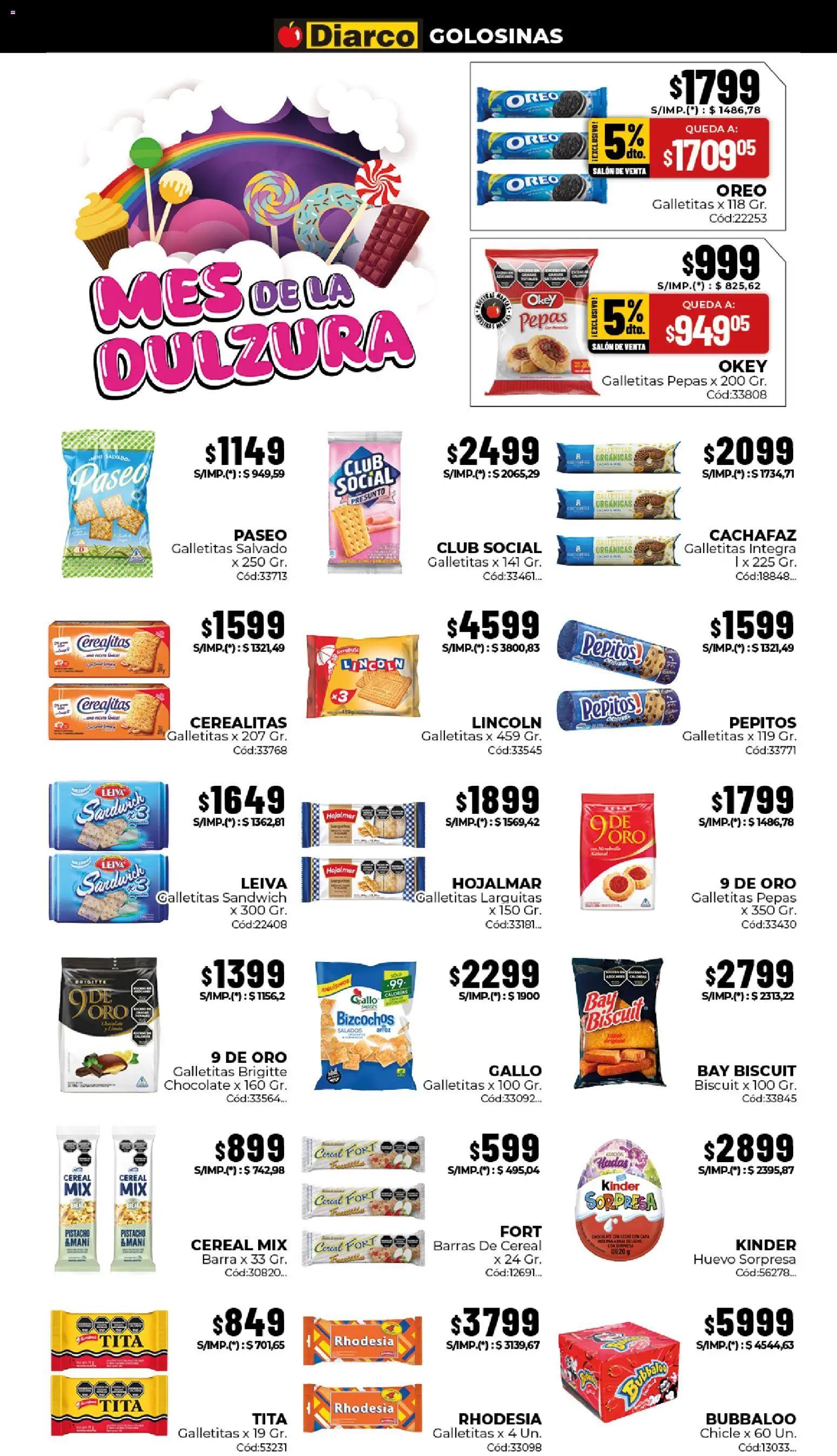 Diarco ofertas │ válido desde el 29/06/2026 | Página: 5 | Productos: Chocolate, Chicle, Arroz, Golosinas