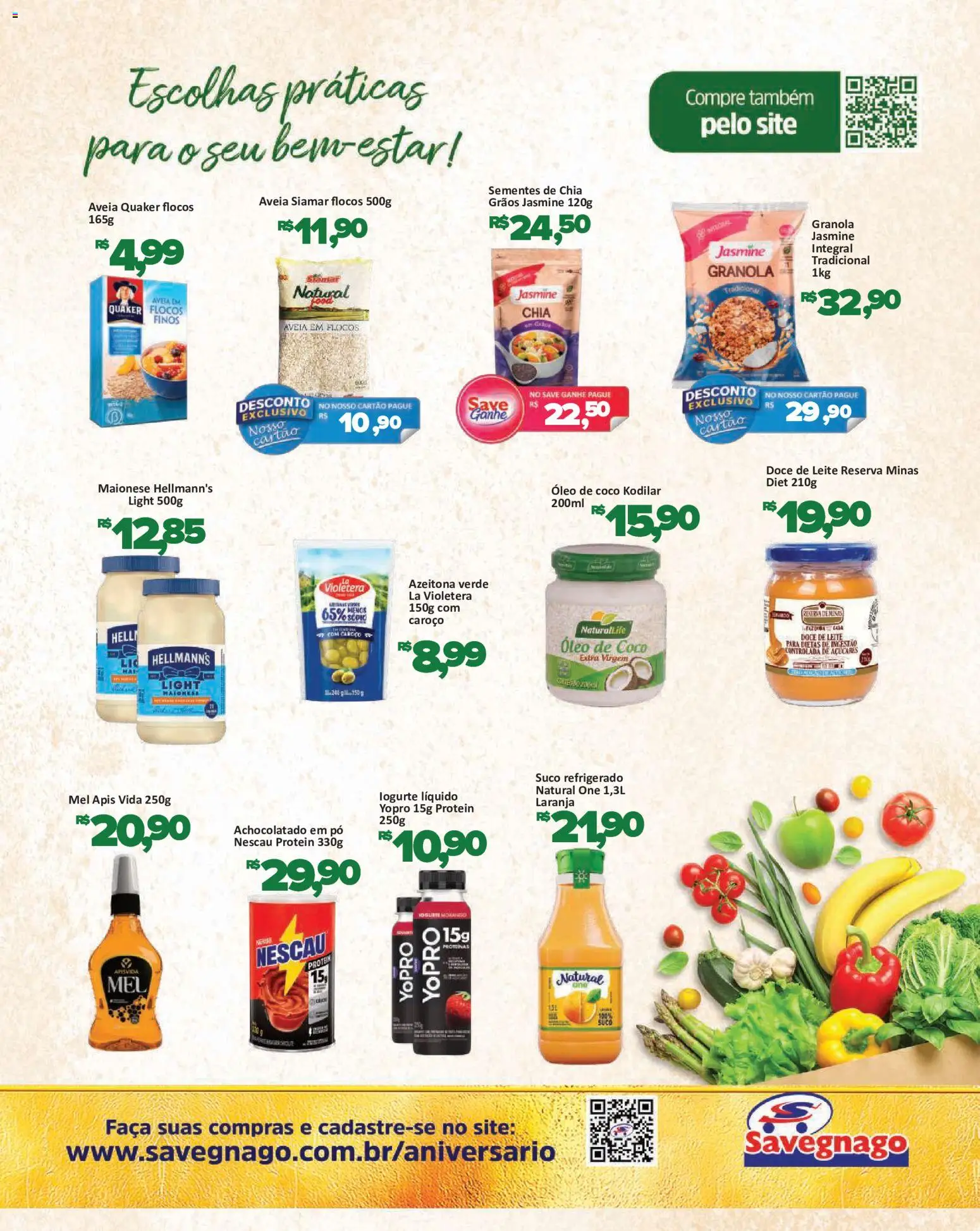 Savegnago Folheto - válido de 23/07/2026 | Página: 13 | Produtos: Coco, Chia, Suco, Mel
