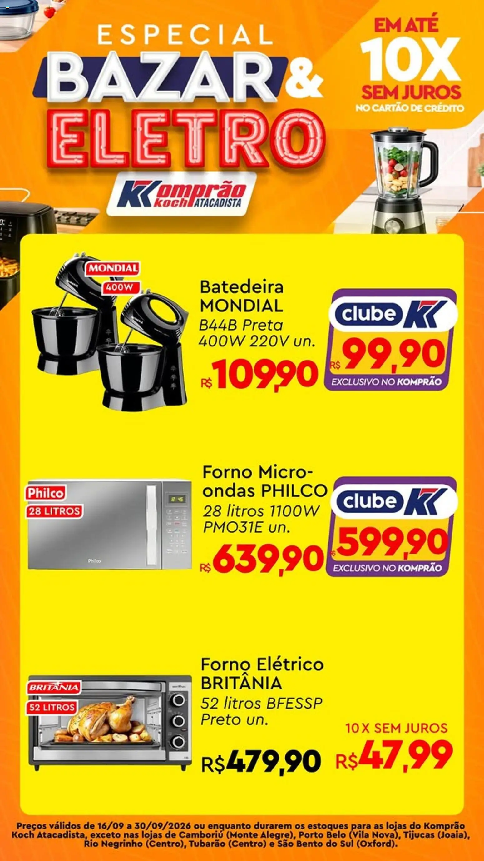 Komprao Atacadista Folheto - válido de 16/09/2026 | Página: 3 | Produtos: Forno, Batedeira, Forno elétrico