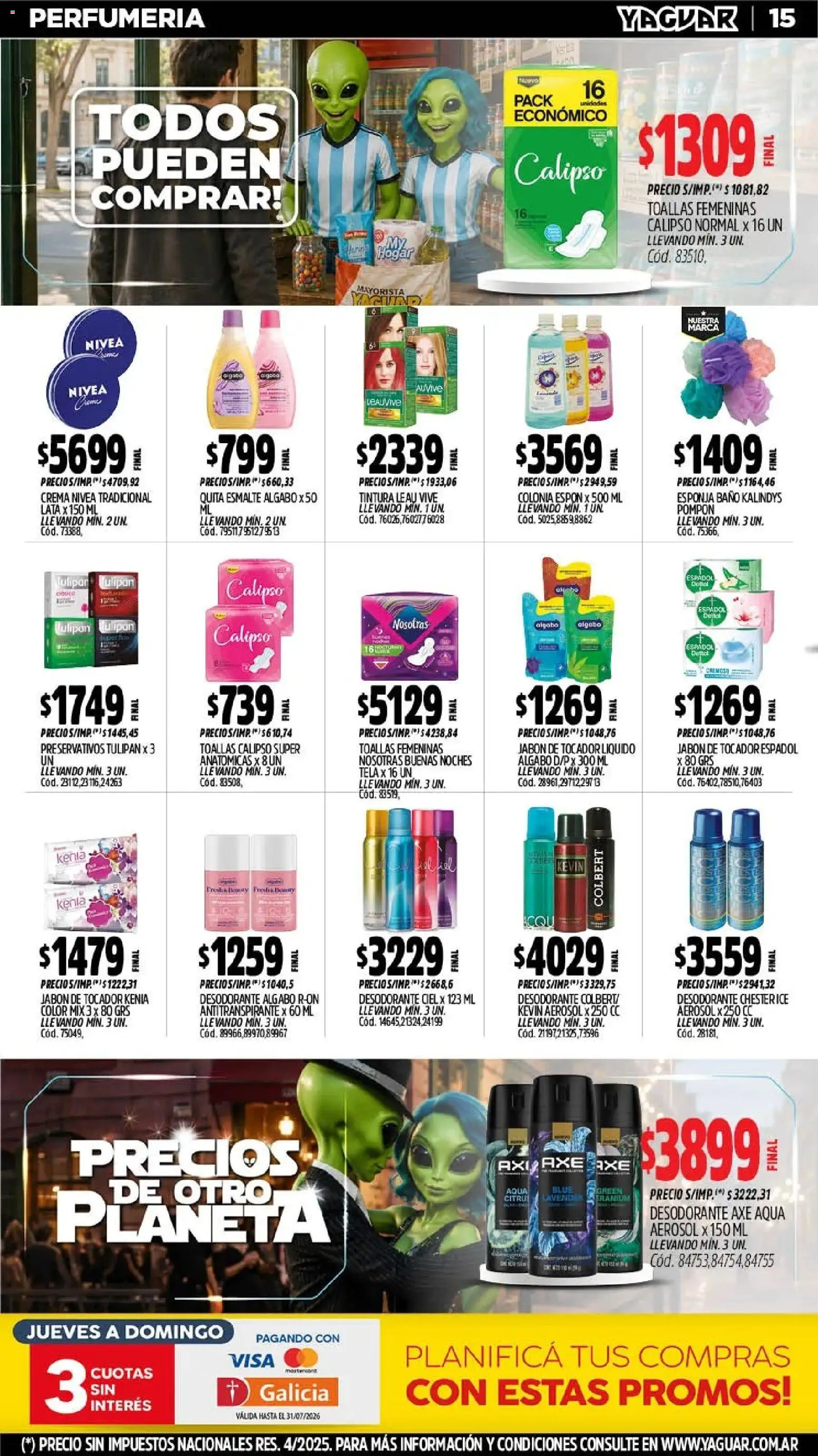 Yaguar - Oferta Semanal Mendoza │ válido desde el 06/07/2026 | Página: 16 | Productos: Toallas, Tintura, Desodorante, Antitranspirante