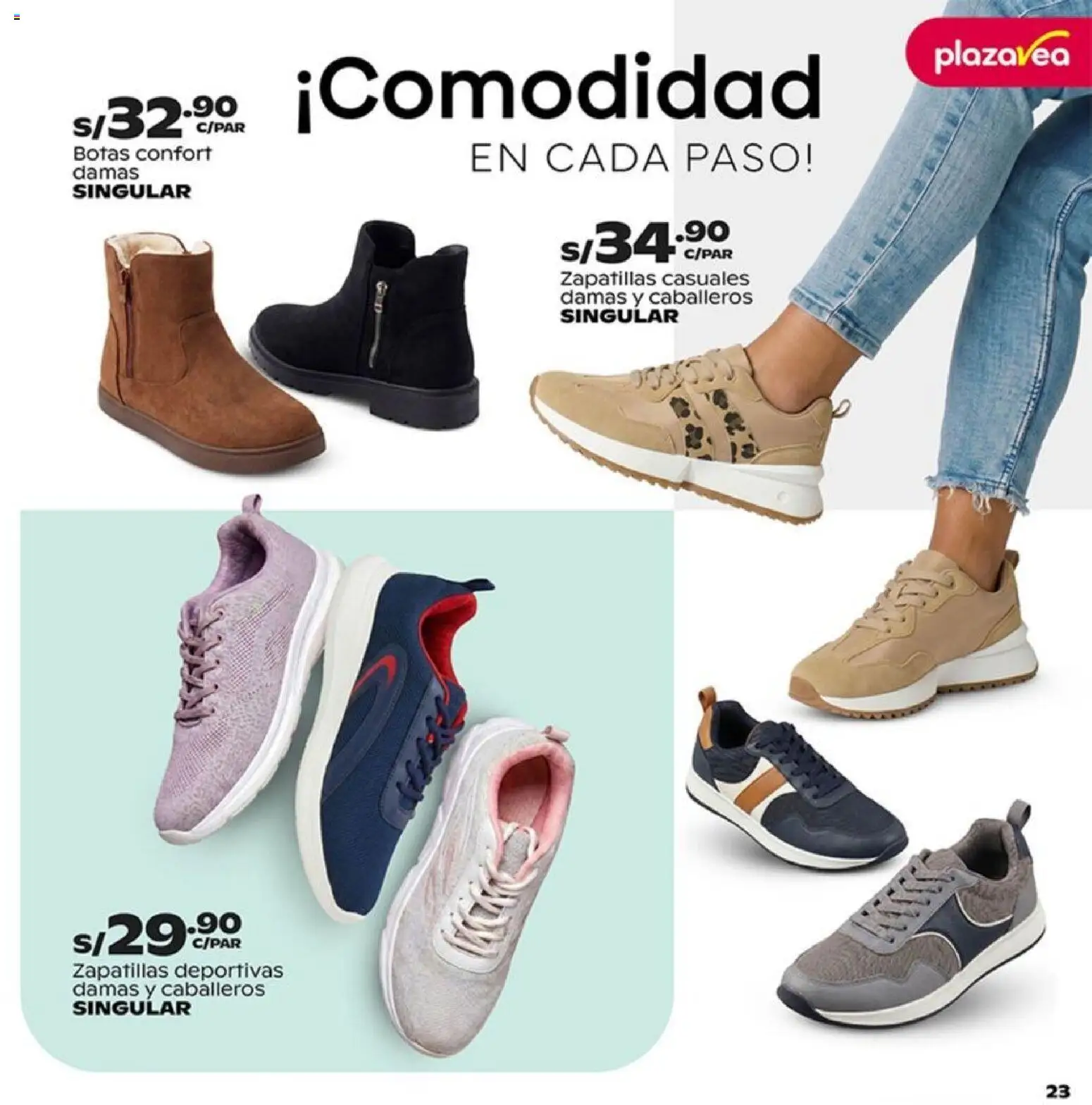 Catálogo Plaza Vea válido desde 15.06.2026 | Página: 23 | Productos: Zapatillas deportivas, Botas, Zapatillas