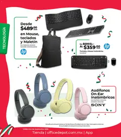 Vista previa de Office Depot catálogo, nuevo folleto de la tienda, válido en México a partir del 01/09/2026 | Página: 20 | Productos: Mouse, Audífonos, Teclado