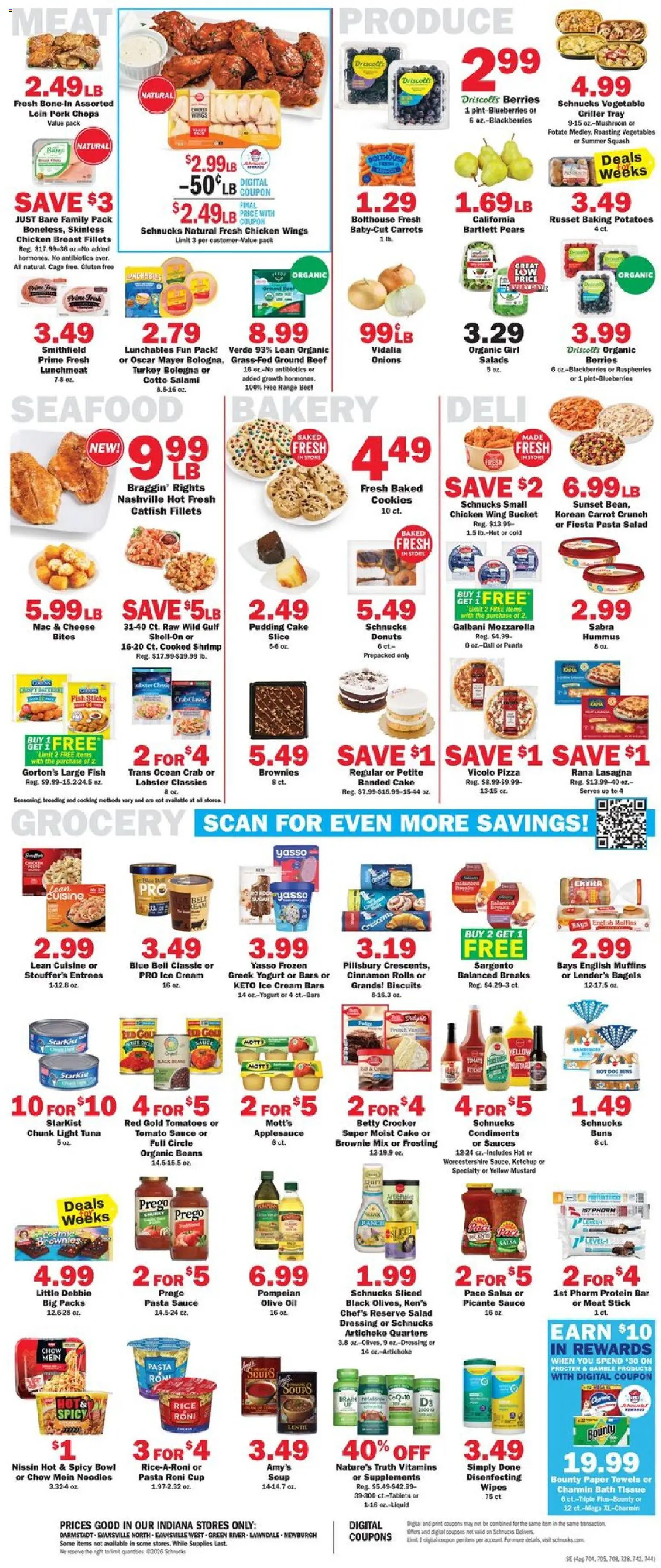Schnucks Weekly Ad - valid from 08/05/2026 | Page: 4 | Products: Chicken wings, Olive oil, Mustard, Hummus