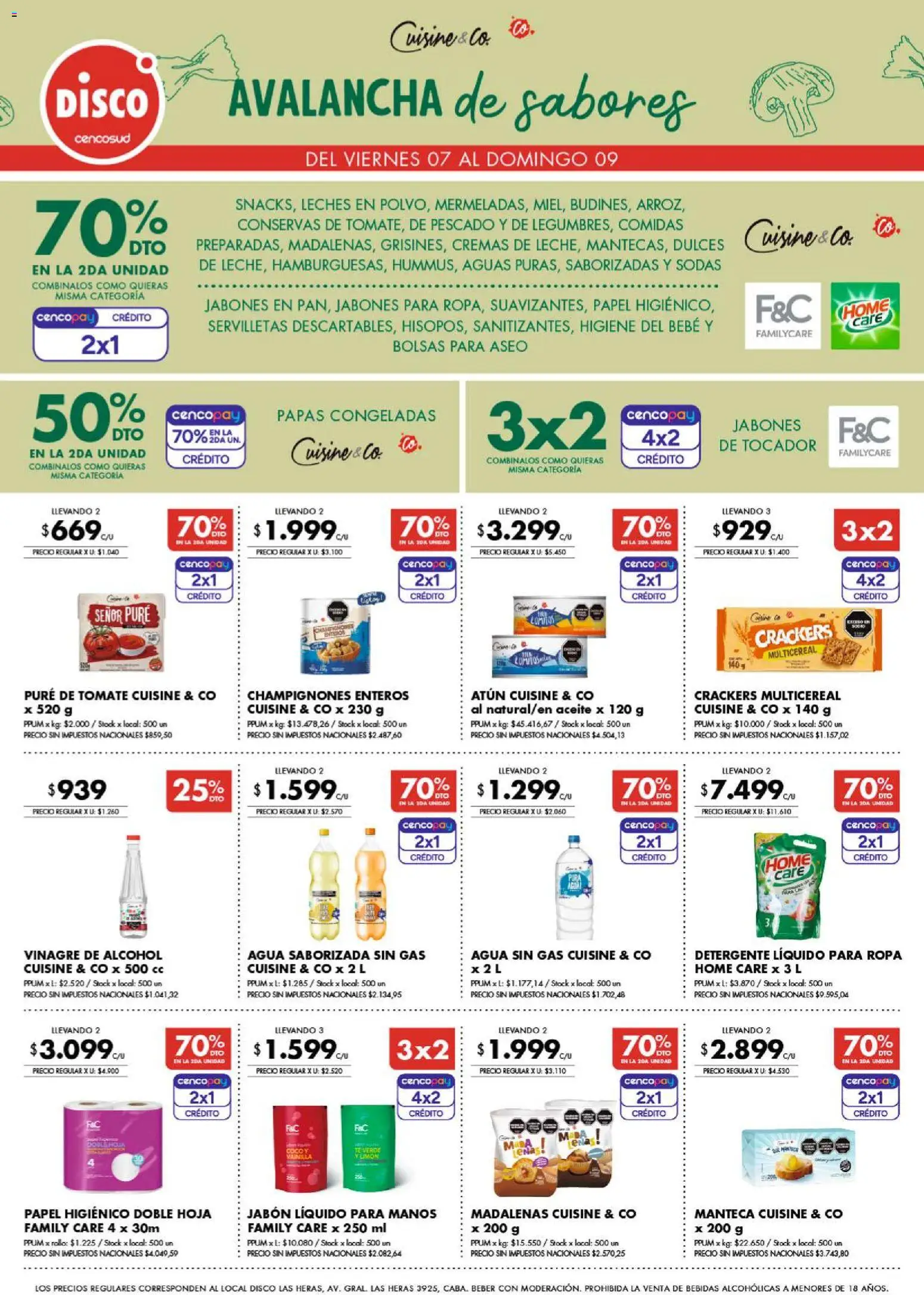 Disco - Ofertas  Bs. As. y Santa Fé │ válido desde el 07/08/2026 | Página: 7 | Productos: Bebidas, Detergente líquido, Dulces, Detergente