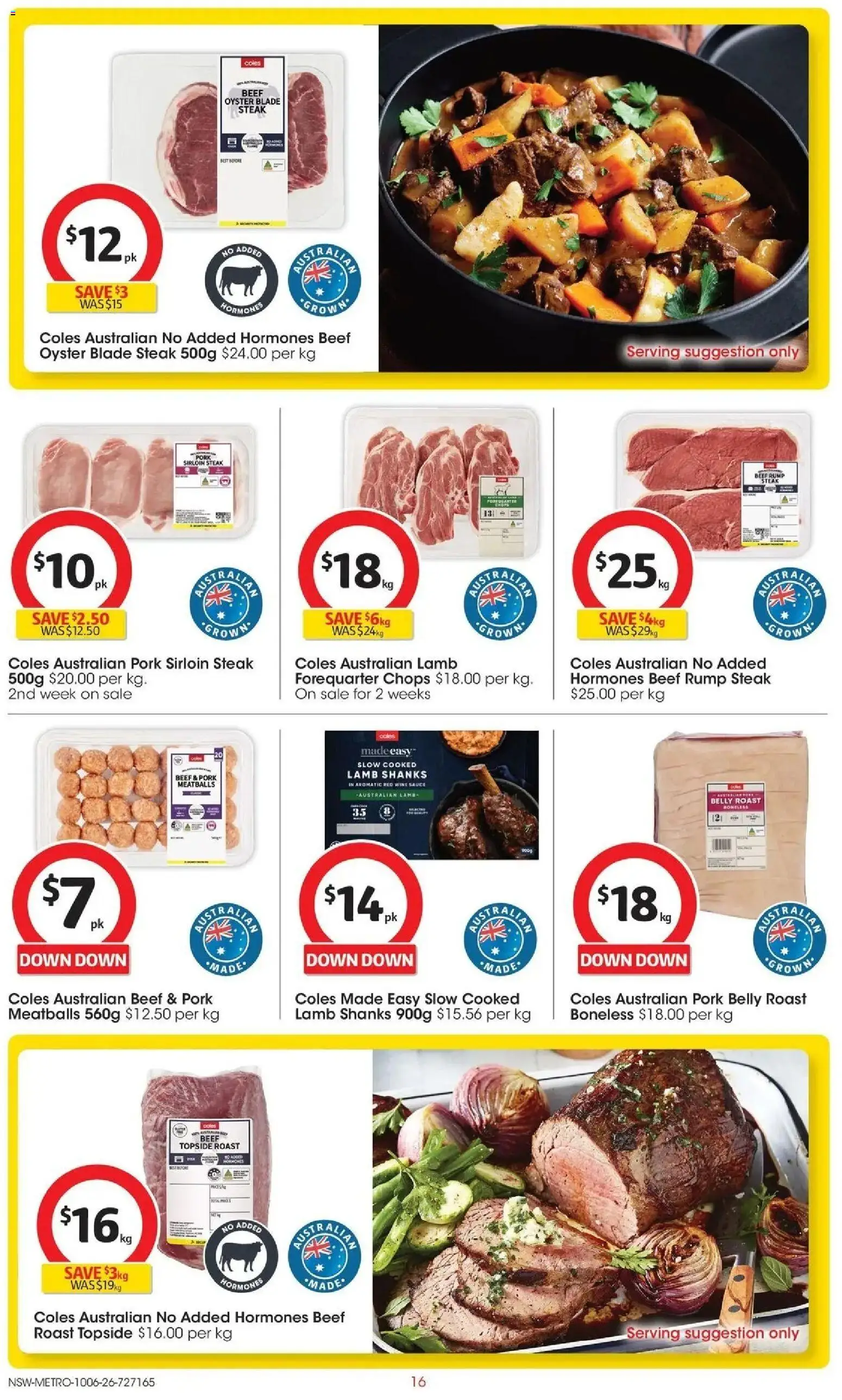 Coles catalogue - valid from 10.06.2026 | Page: 16 | Products: Wine, Lamb, Steak, Sauce