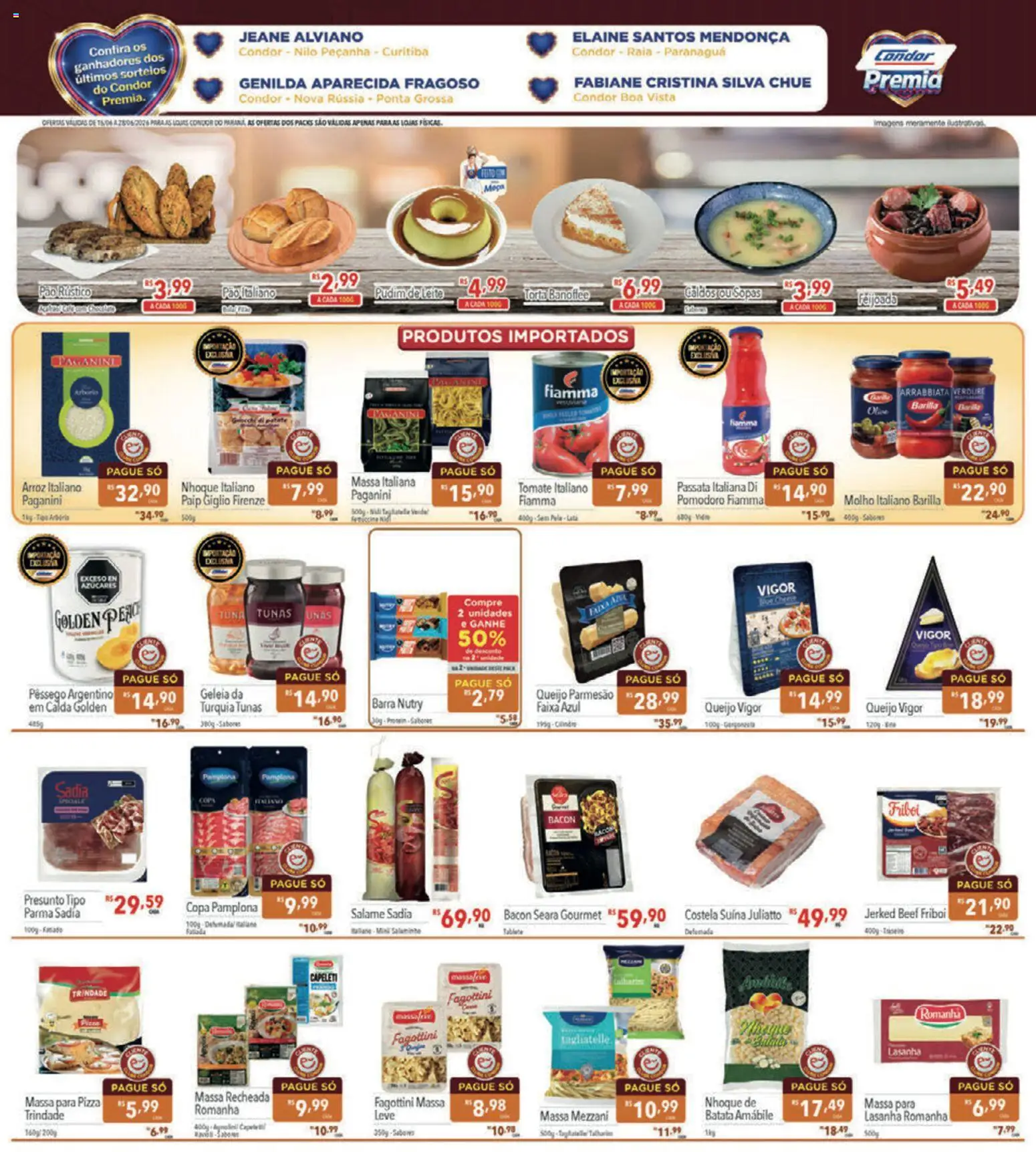 Supermercados Condor Folheto - válido de 15.06.2026 | Página: 5 | Produtos: Pêssego, Geleia, Lasanha, Batata