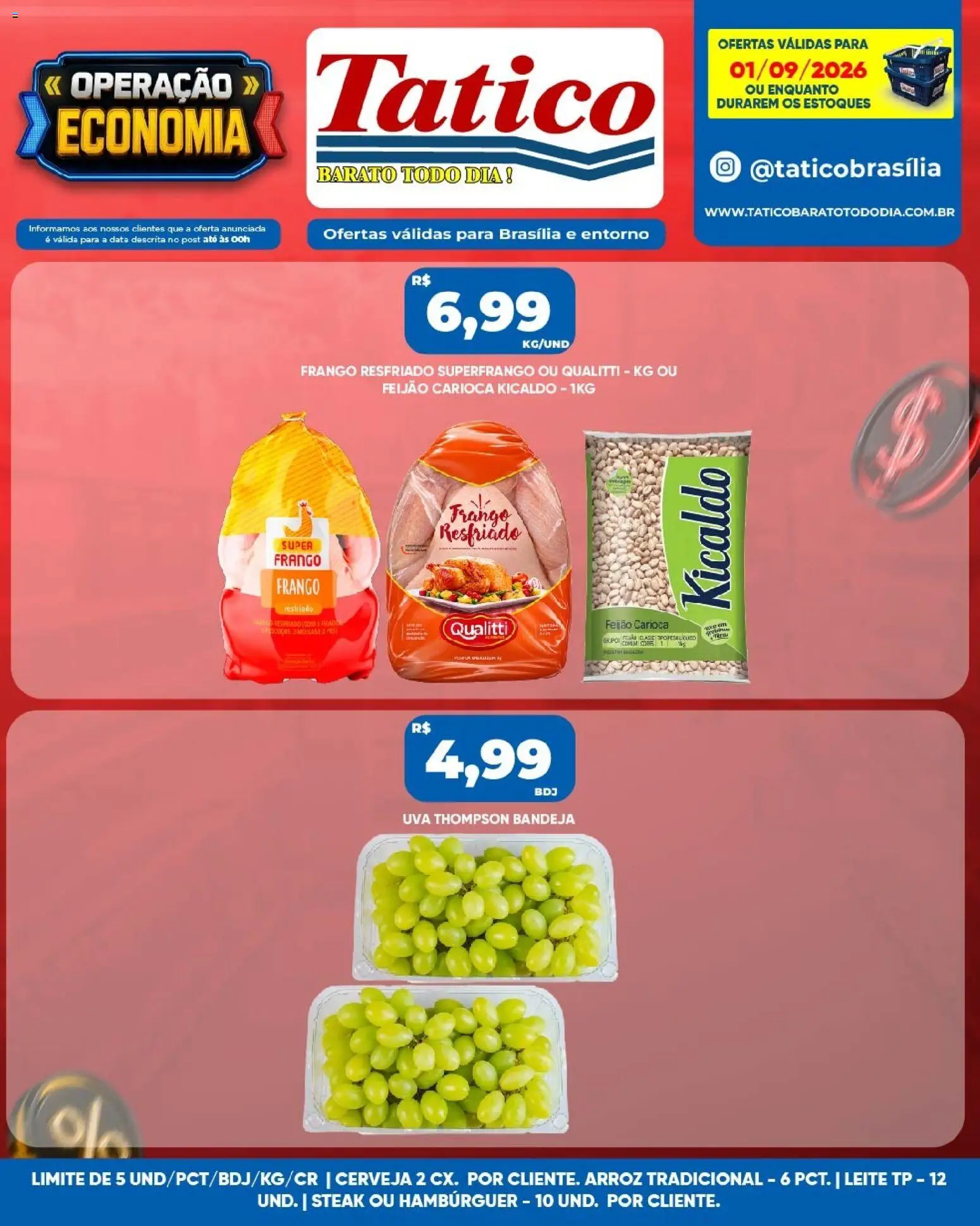 Tatico Folheto - válido de 01/09/2026 | Página: 5 | Produtos: Uva, Leite, Cerveja, Bandeja