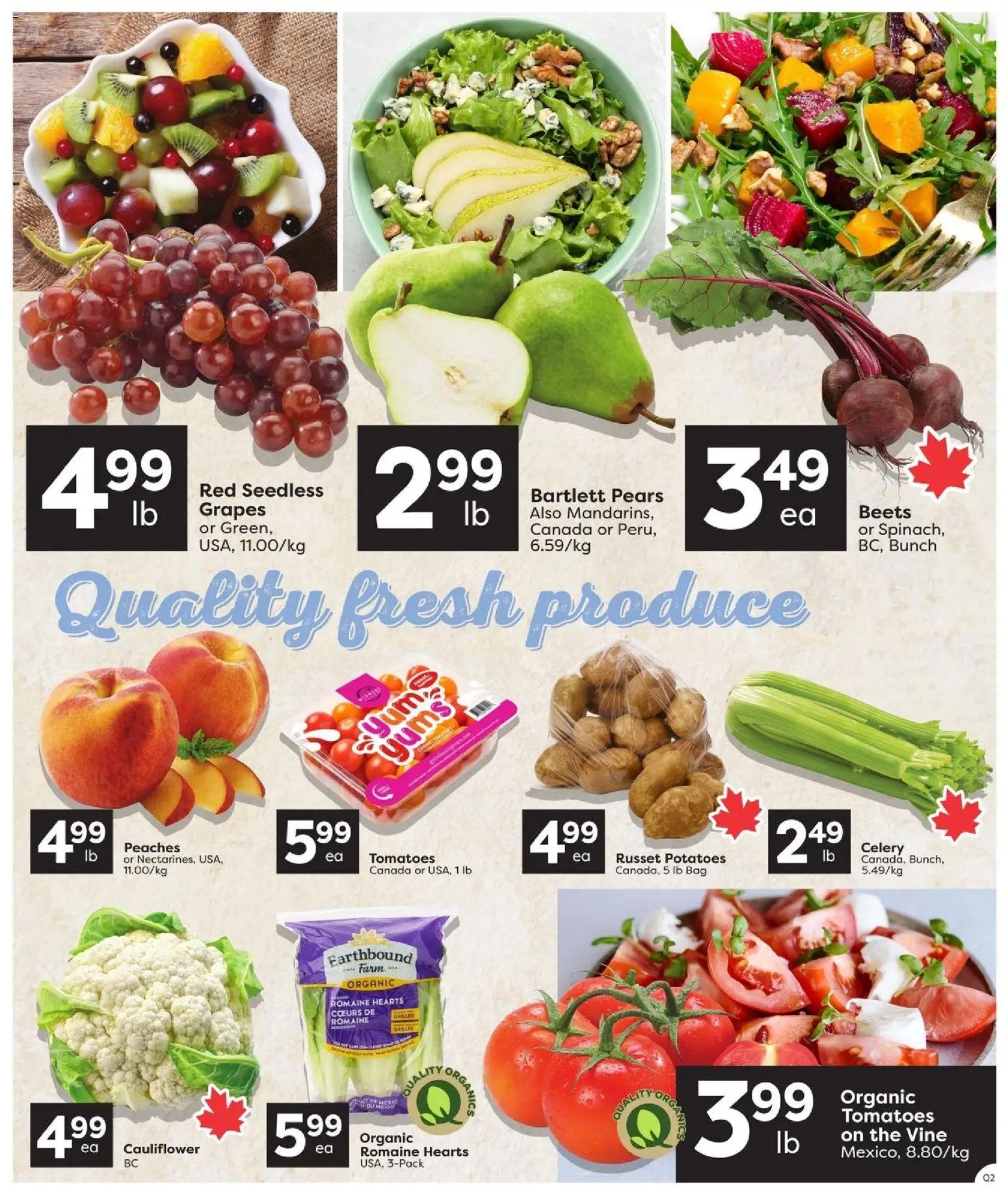 Quality Foods flyer valid from Sep 3, 2026 | Page: 3 | Products: Bag, Cauliflower, Grapes, Seedless grapes