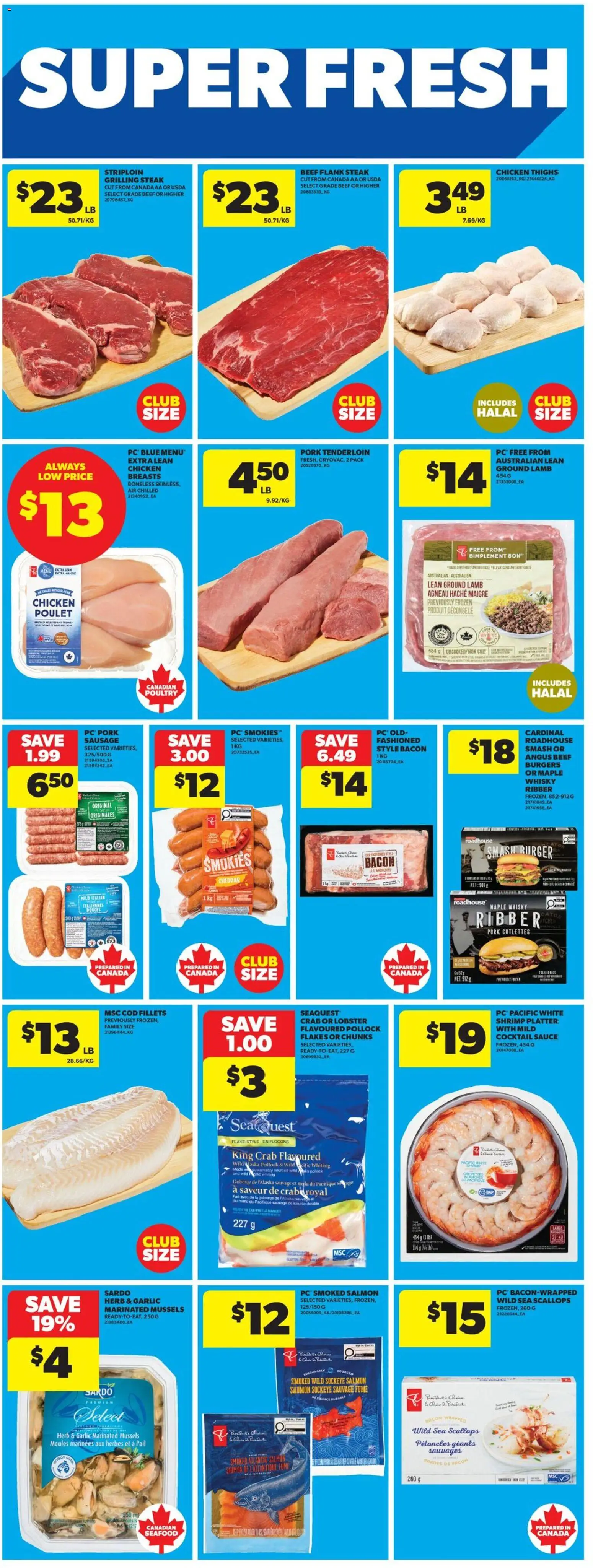 Real Canadian Superstore flyer valid from Aug 13, 2026 | Page: 14 | Products: Seafood, Salmon, Poultry, Chicken