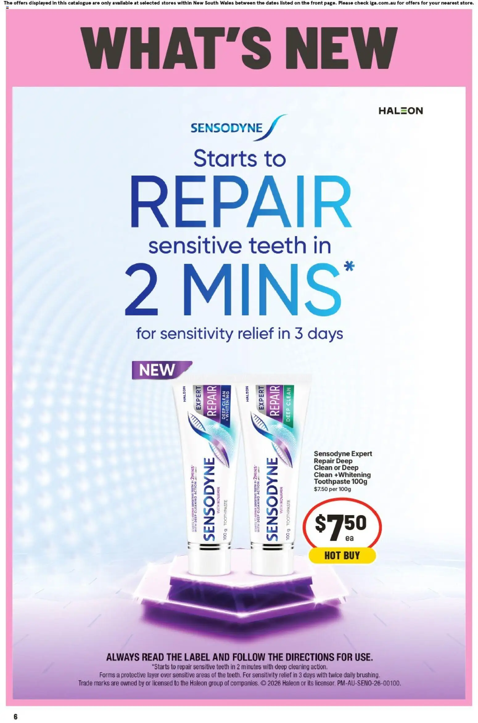 IGA catalogue - valid from 02/09/2026 | Page: 7 | Products: Toothpaste, Sensitive teeth