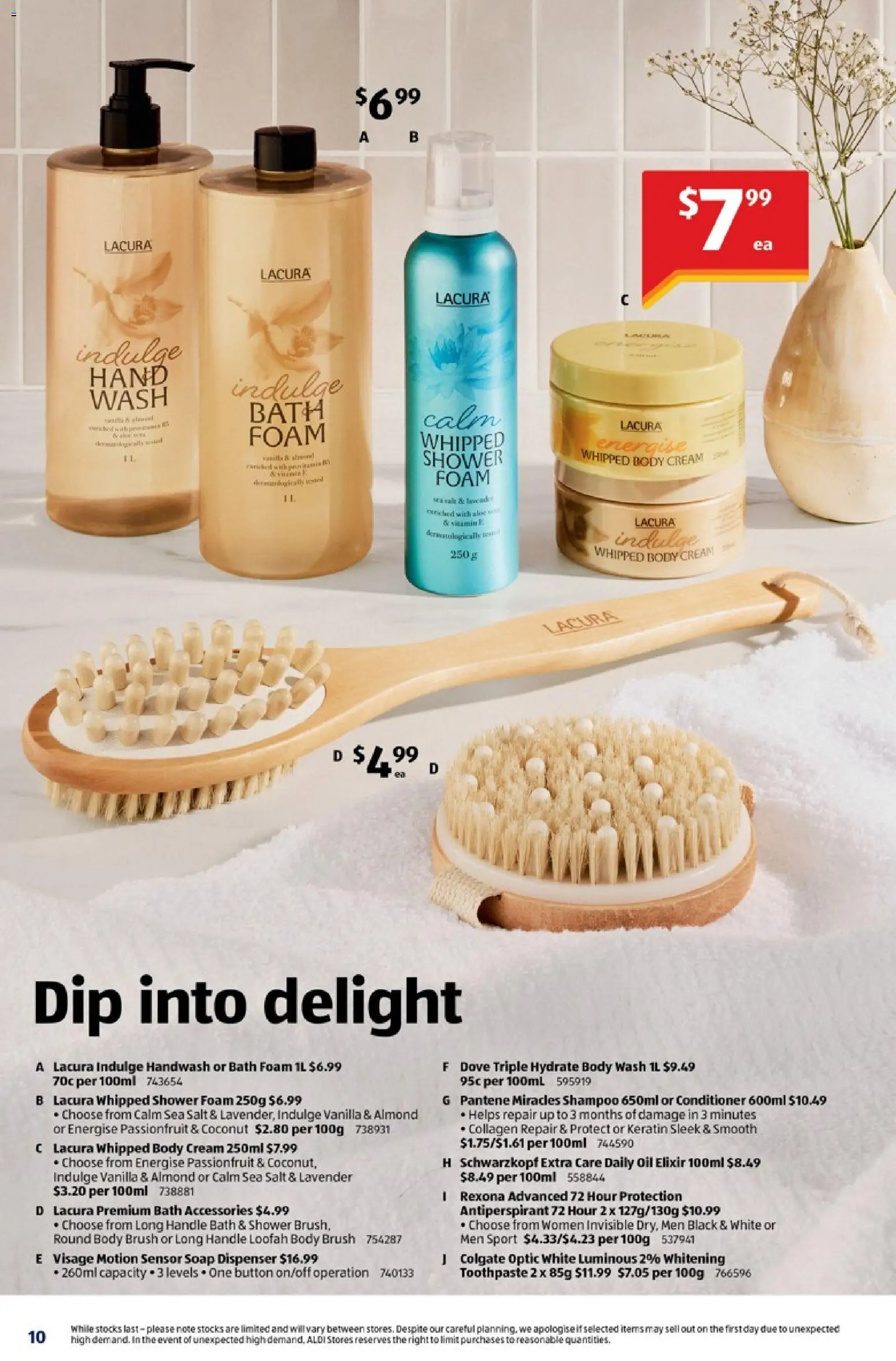 Aldi catalogue - valid from 07/10/2026 | Page: 10 | Products: Bath, Shampoo, Vanilla, Hand wash