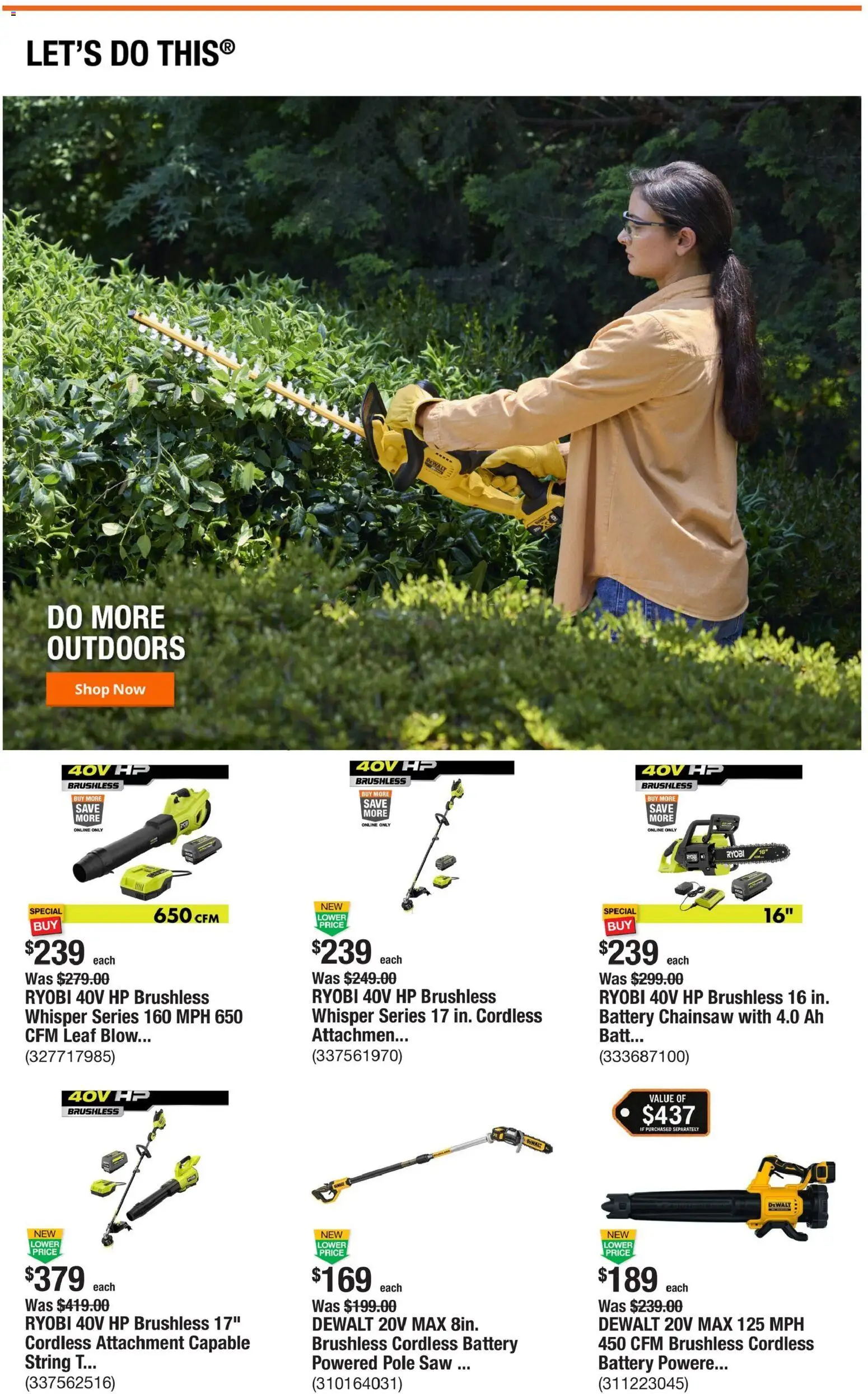 Home Depot Weekly Ad - valid from 28.05.2026 | Page: 5 | Products: Saw, Battery, Chainsaw