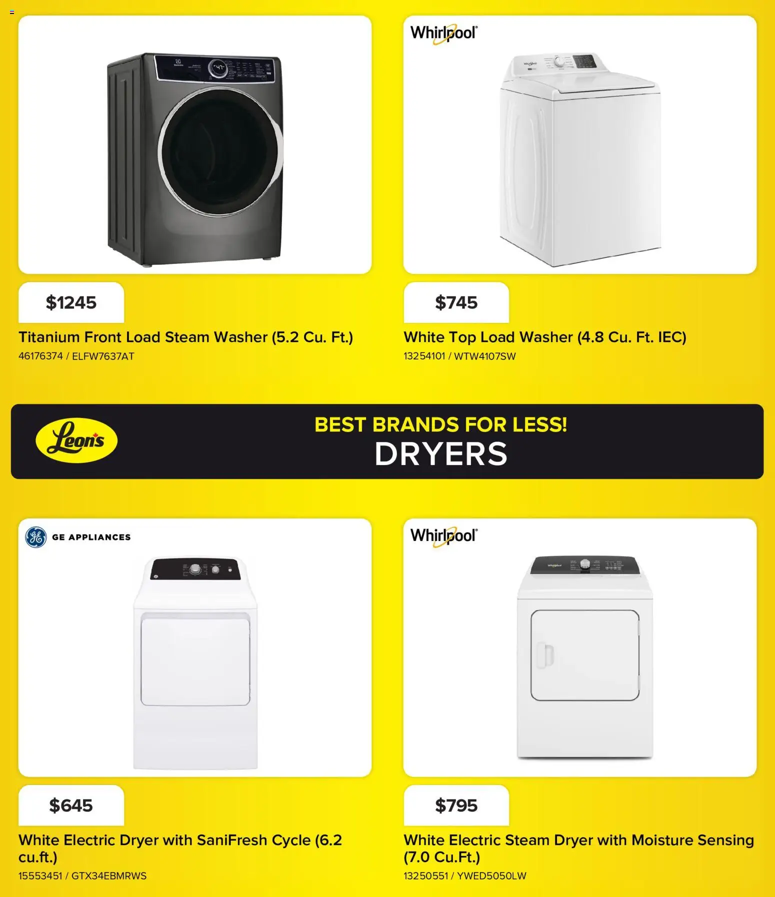 Leon's flyer valid from Sep 3, 2026 | Page: 11 | Products: Dryer