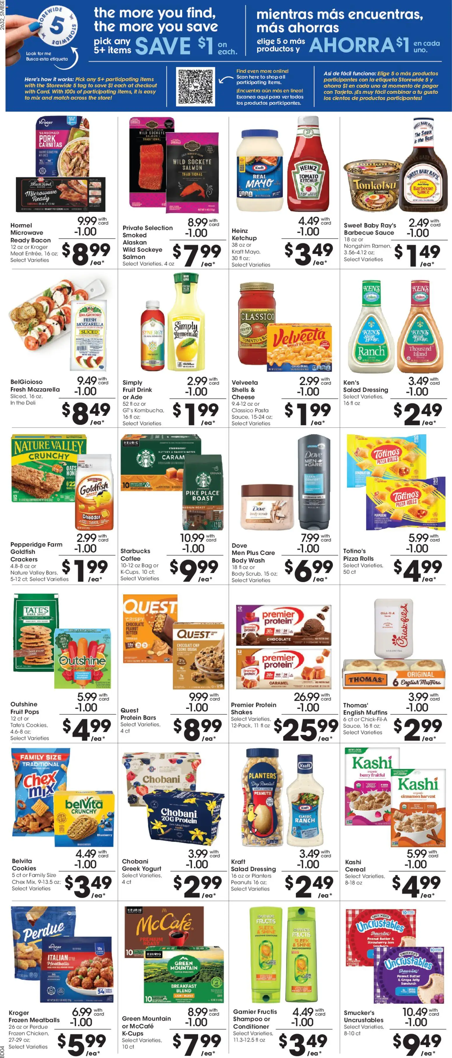 Smith's Weekly Ad - valid from 09/09/2026 | Page: 5 | Products: Pizza, Pasta, Chocolate Chip, Salmon