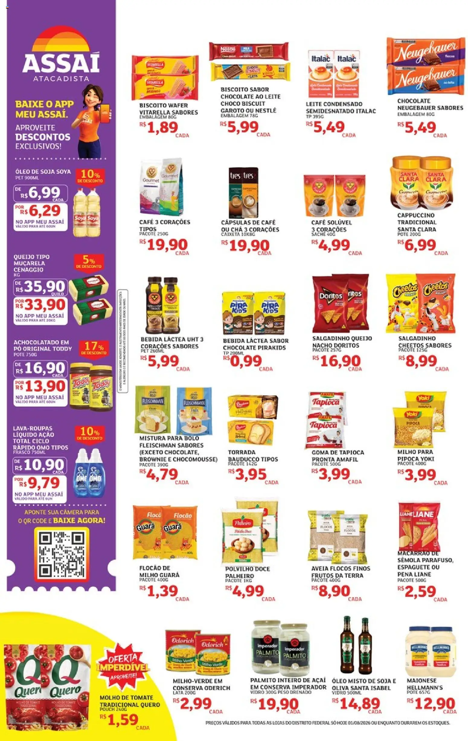 Assaí Atacadista Folheto - válido de 01/08/2026 | Página: 2 | Produtos: Espaguete, Palmito, Neugebauer, Café