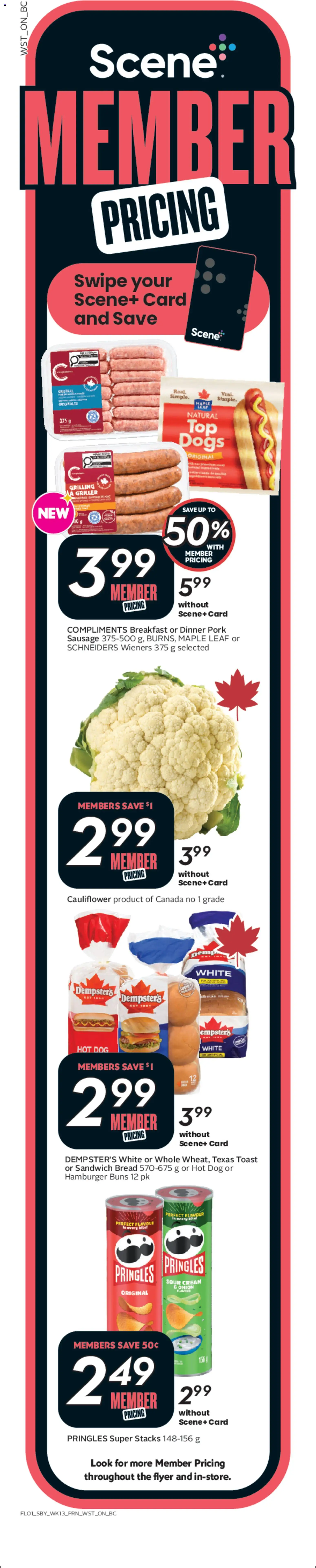 Safeway flyer valid from Jul 23, 2026 | Page: 2 | Products: Sour cream, Toast, Hamburger, Cauliflower