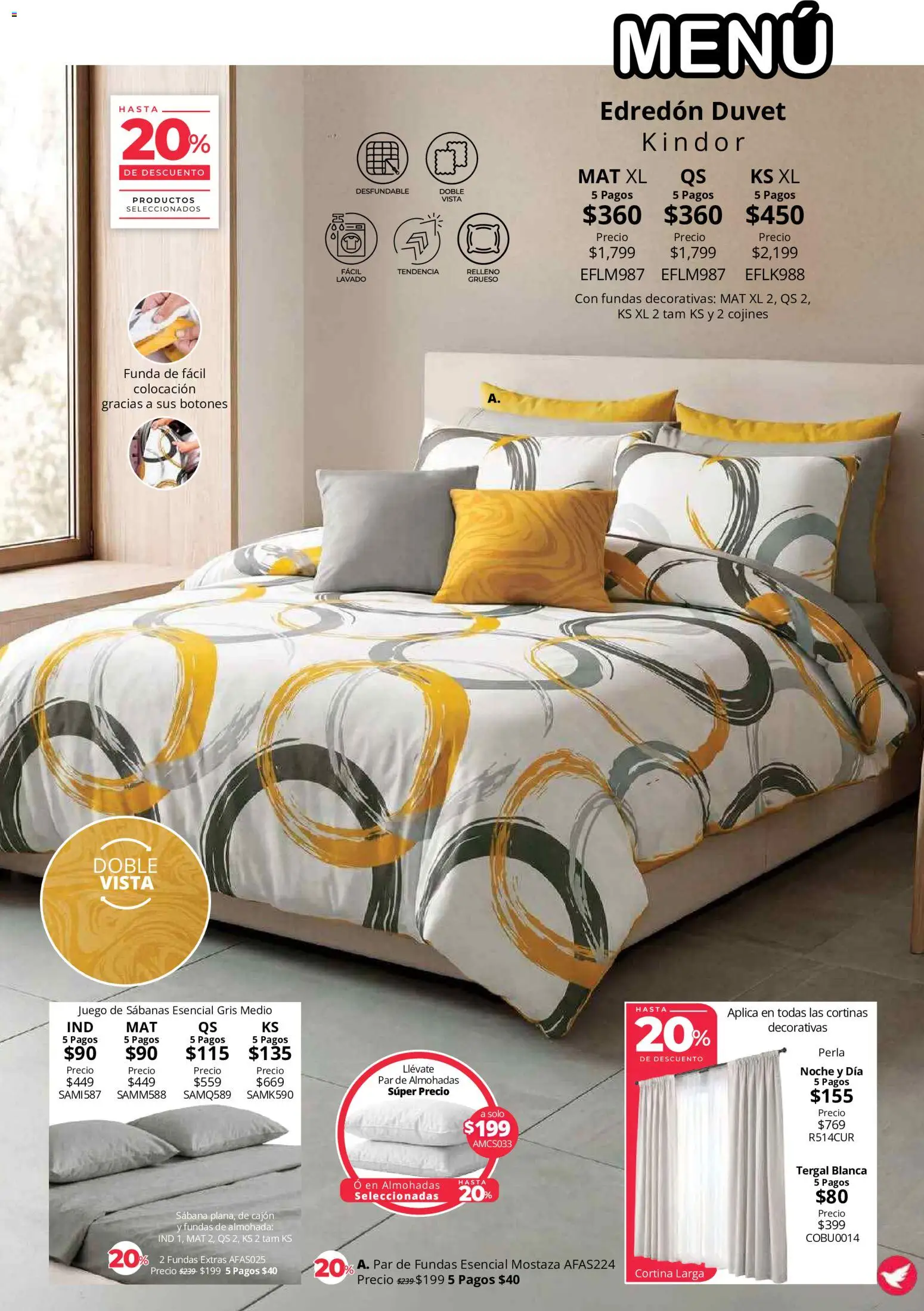 Nuevas ofertas de Colchas Concord válidas en toda la República Mexicana desde el 01/08/2026. ¡Encuentra las mejores ofertas en Colchas Concord catálogo! | Página: 8 | Productos: Mostaza, Juego, Funda, Almohada