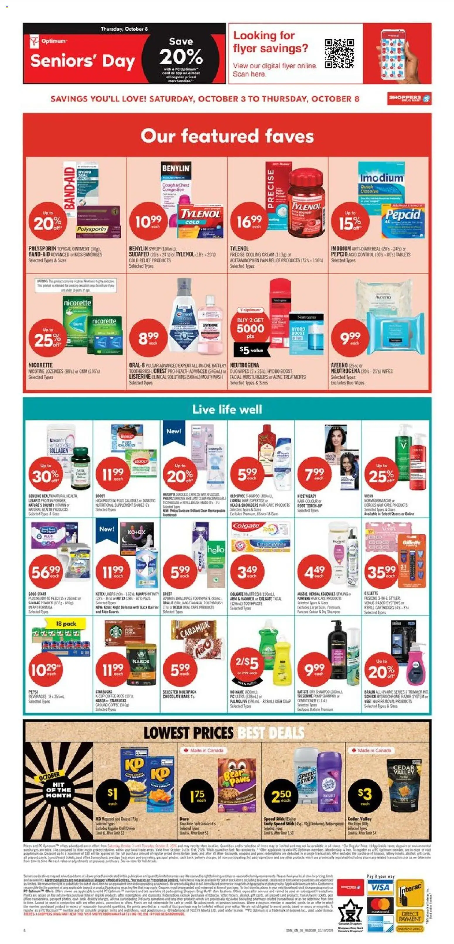 Shoppers flyer valid from Oct 3, 2026 | Page: 2 | Products: PC, Coffee, Protein, Ground coffee