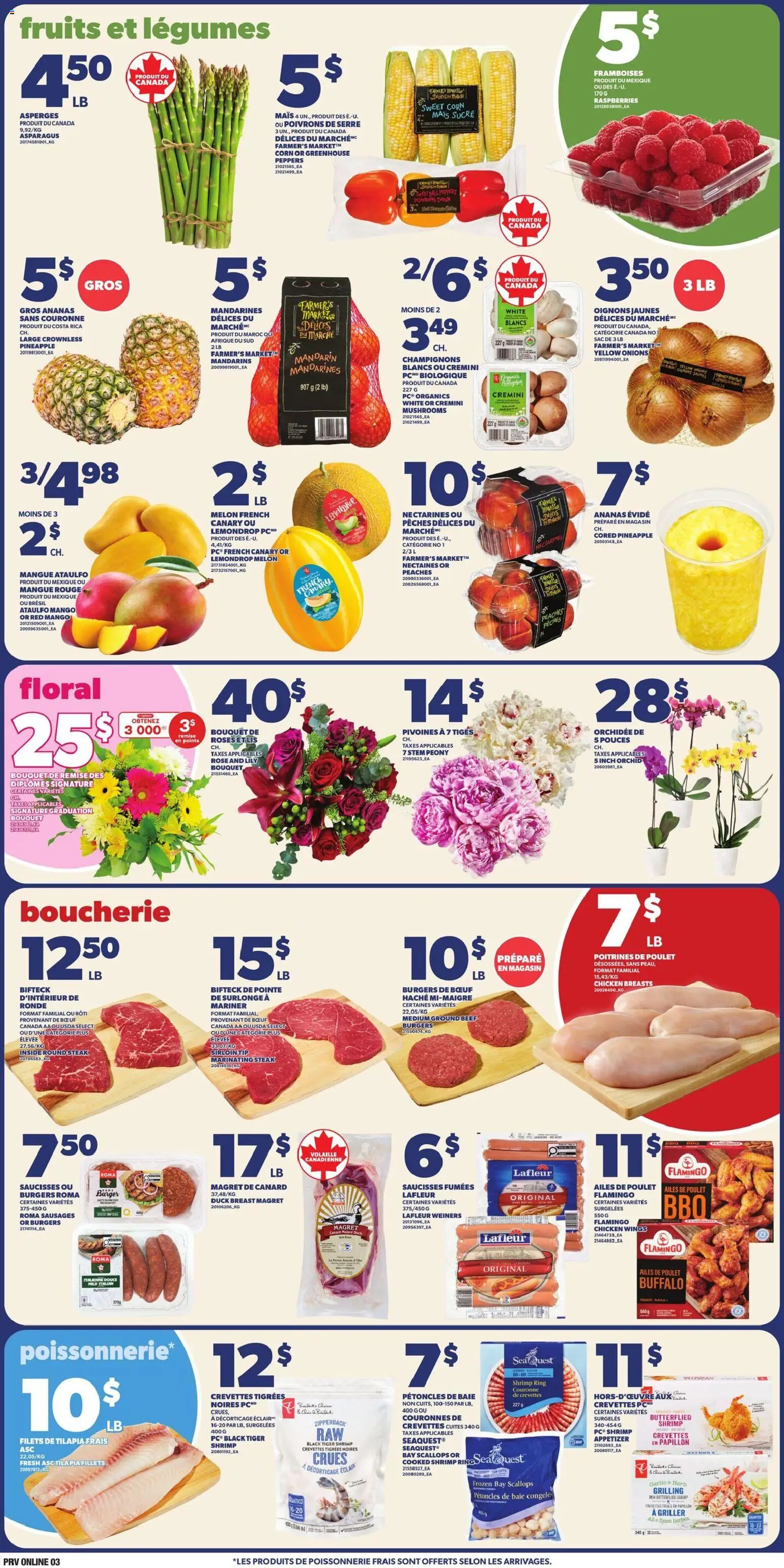 Provigo flyer valid from 11.06.2026 | Page: 4 | Products: Beef, Pineapple, Chicken breasts, Chicken