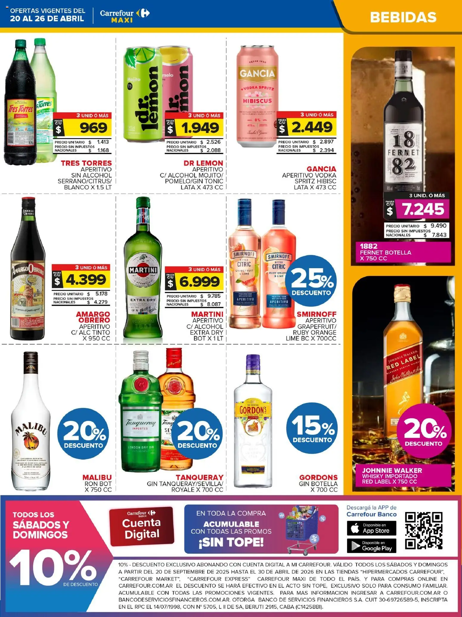 Carrefour Maxi catálogo │ válido desde el 20.04.2026 | Página: 3 | Productos: Vodka, Whisky, Botella, Gin