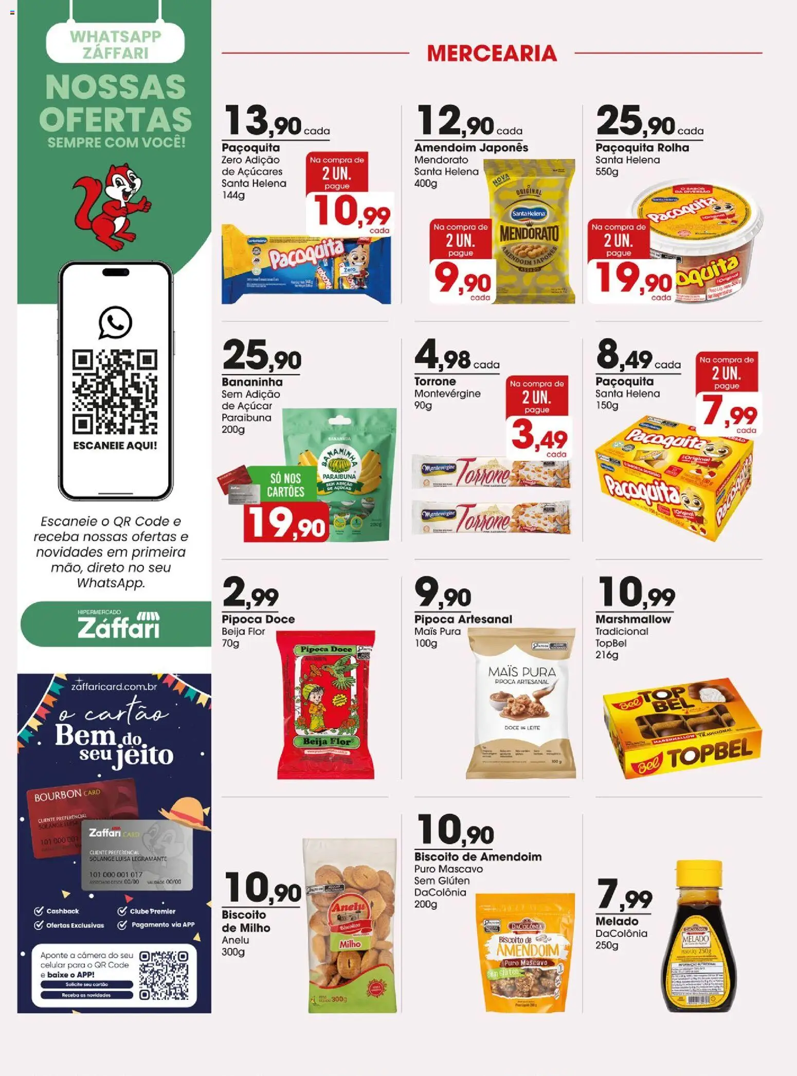 Zaffari Folheto - válido de 11.06.2026 | Página: 10 | Produtos: Amendoim, Celular, Bourbon, Doce de leite