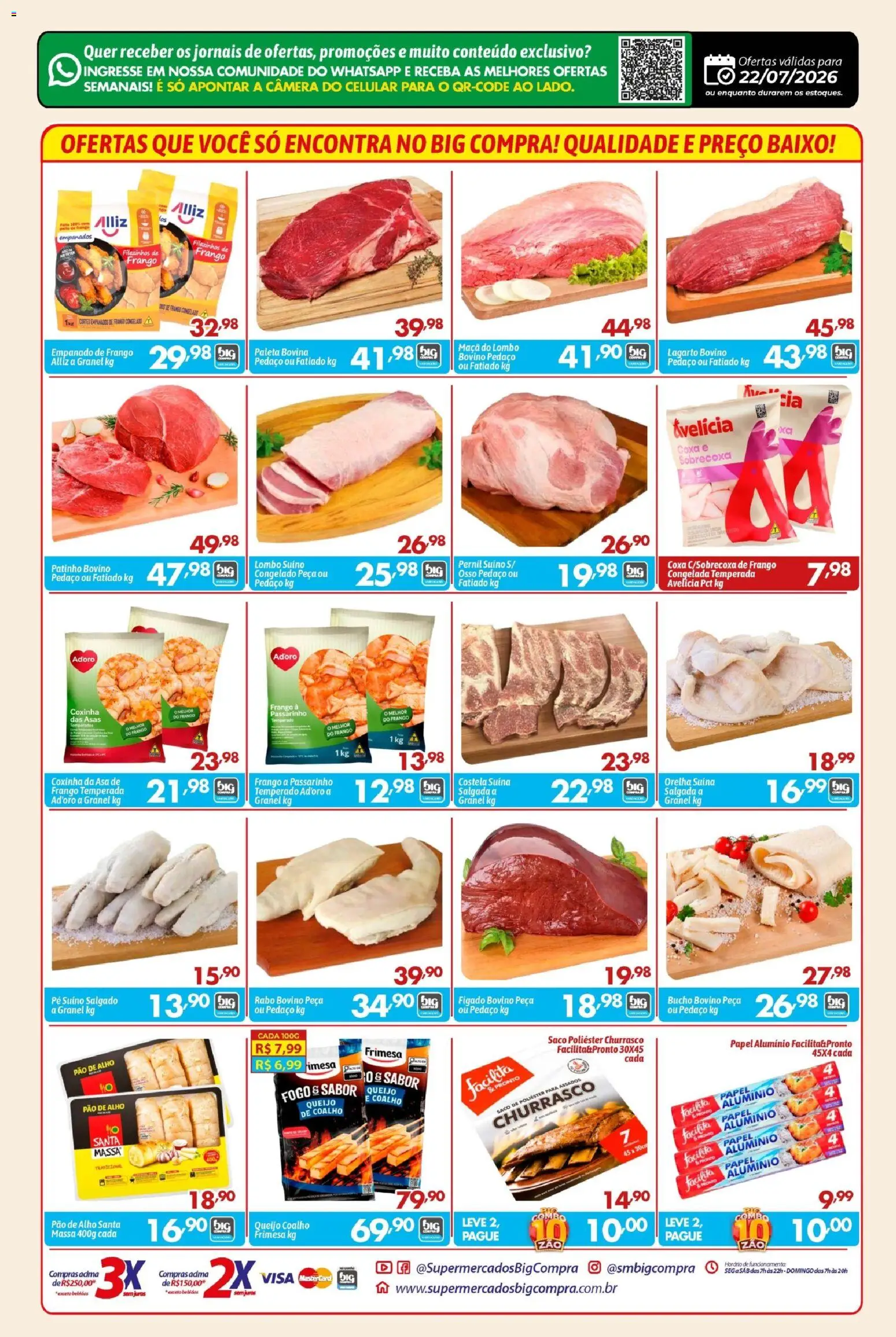 Big Compra Folheto - válido de 22/07/2026 | Página: 2 | Produtos: Celular, Pao de alho, Queijo, Massa
