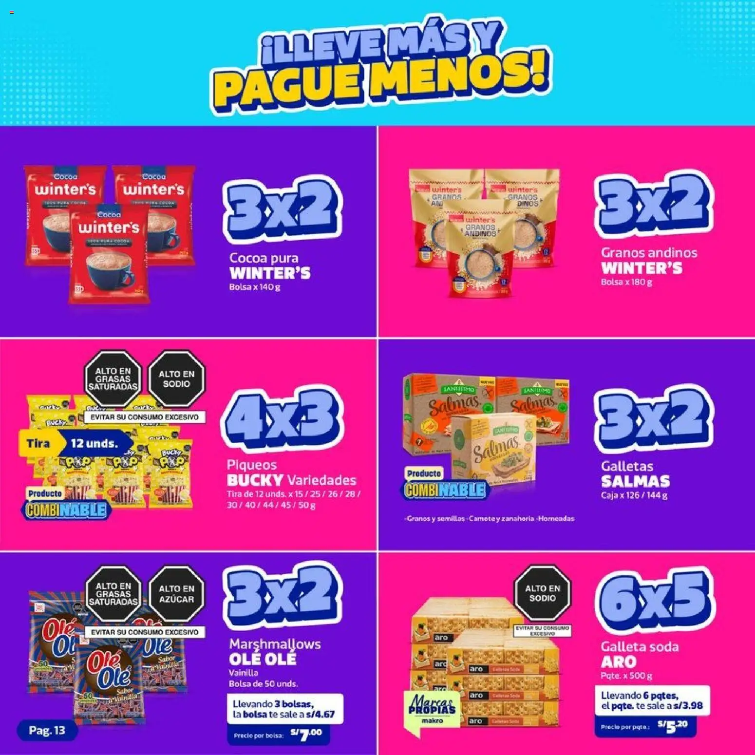 Catálogo Makro válido desde 04.06.2026 | Página: 13 | Productos: Caja, Zanahoria, Galletas, Bolsa
