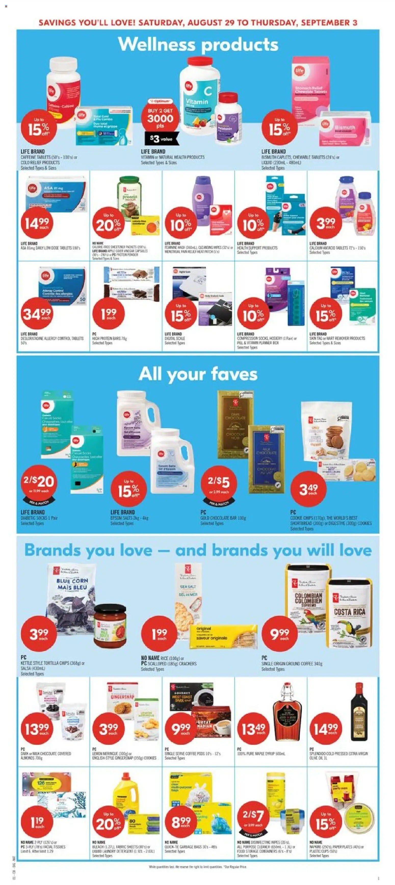 Shoppers flyer valid from Aug 29, 2026 | Page: 16 | Products: Kettle, Tortilla chips, Box, Protein