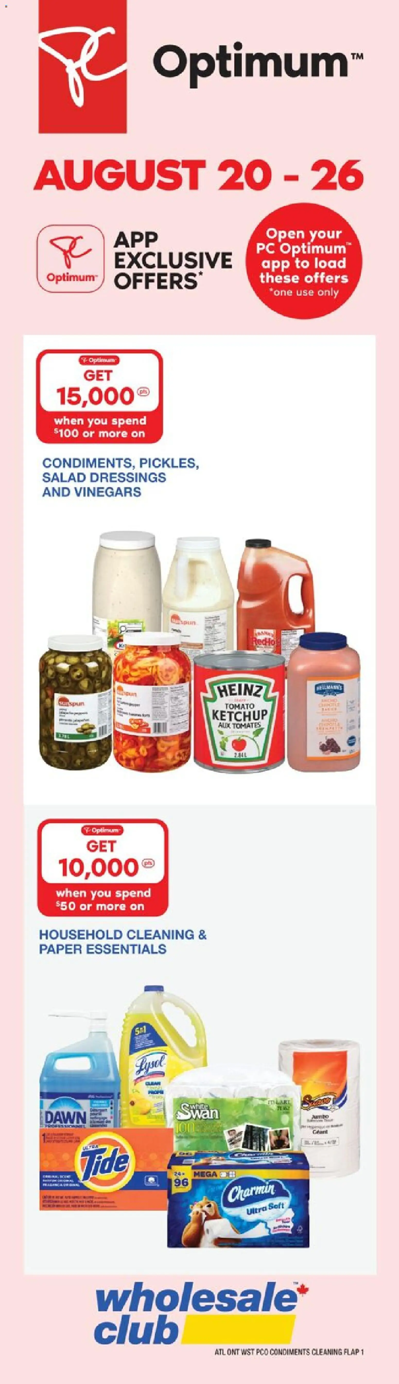 Wholesale Club flyer valid from Aug 20, 2026 | Page: 3 | Products: Ketchup, Salad, PC, Tomato