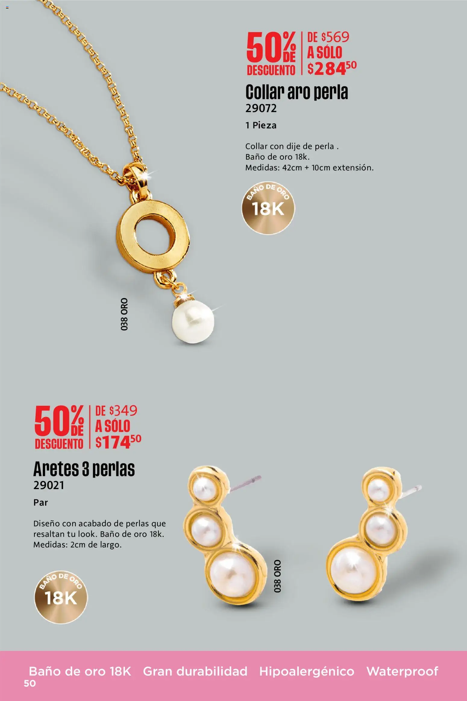 Nuevas ofertas de Ilusión válidas en toda la República Mexicana desde el 01.06.2026. ¡Encuentra las mejores ofertas en Ilusión catálogo Rebajas de Verano! | Página: 50 | Productos: Collar, Aretes, Baño, Dije