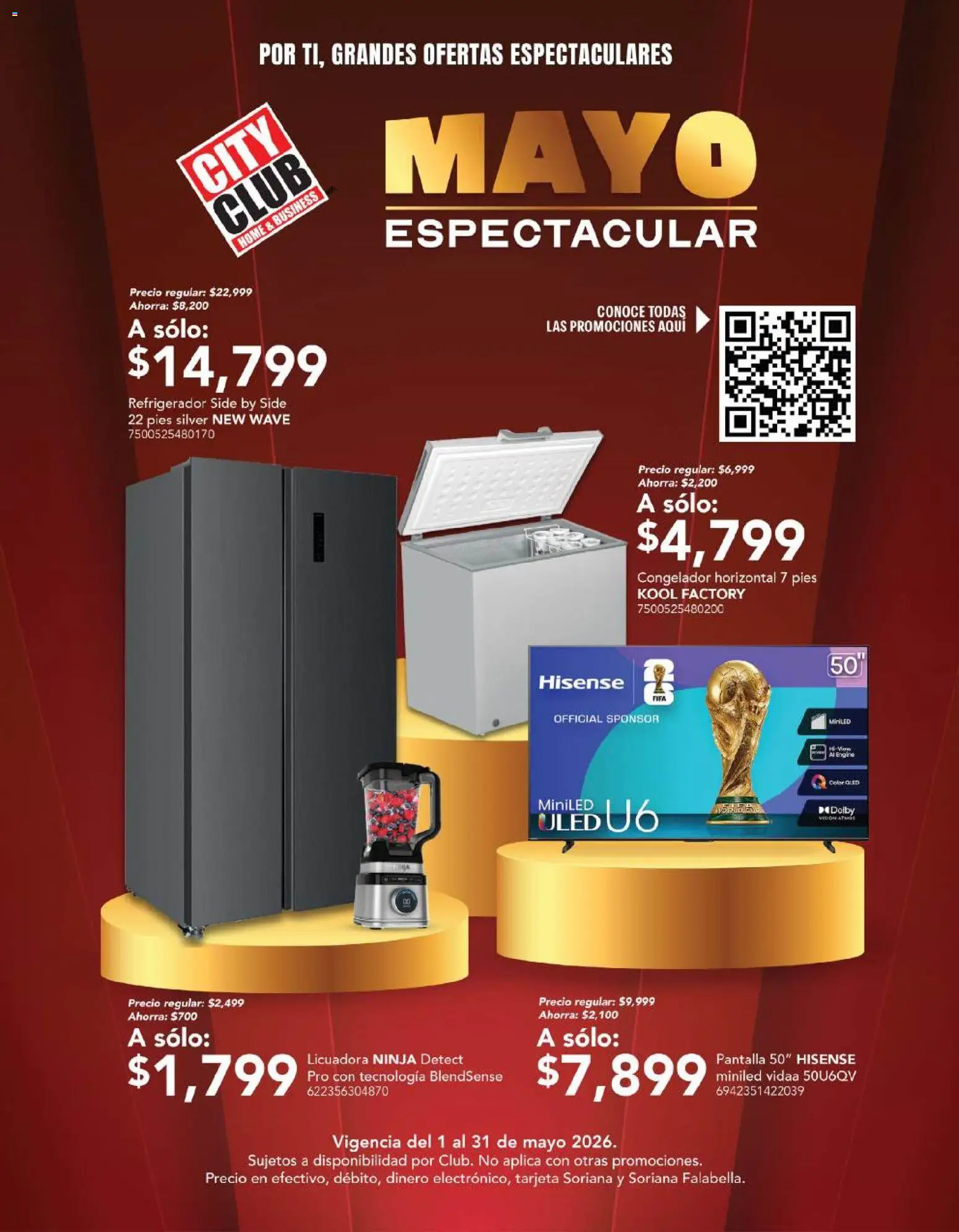 Nuevas ofertas de City Club válidas en toda la República Mexicana desde el 01.05.2026. ¡Encuentra las mejores ofertas en City Club catálogo! | Página: 1 | Productos: Refrigerador, Licuadora, Congelador