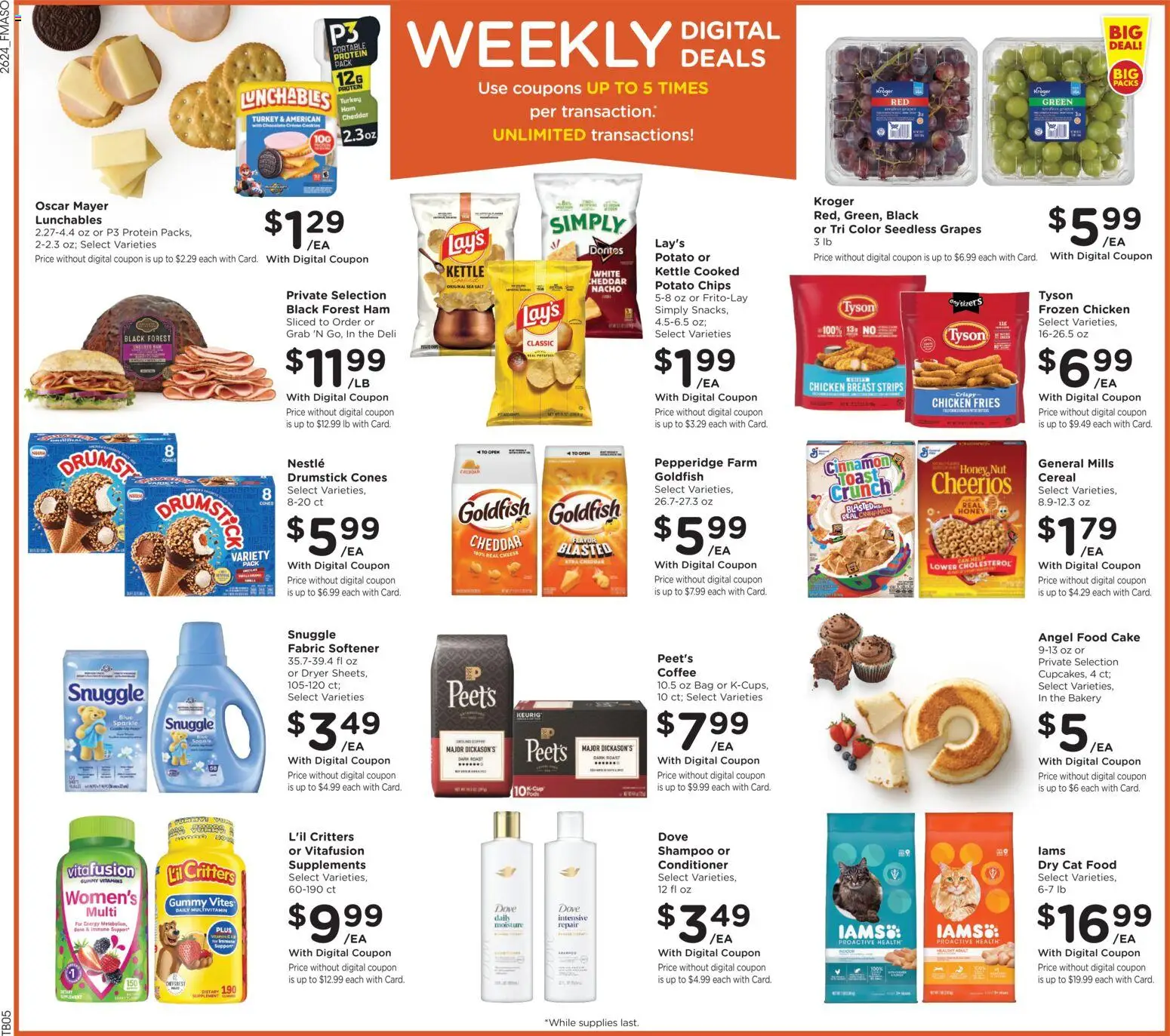 Fred Meyer Weekly Ad - valid from 07/15/2026 | Page: 4 | Products: Cat Food, Conditioner, Cookies, Angel Food Cake