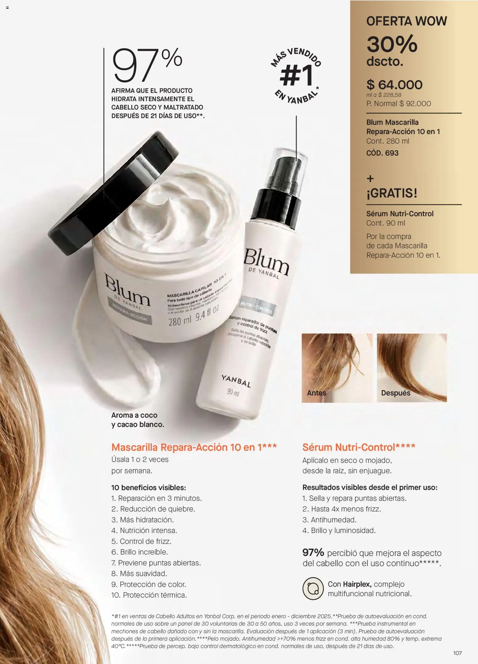 Yanbal revista - valida desde el 10/10/2026 | Página: 107 | Productos: Sobre, Mascarilla capilar, Coco, Cacao