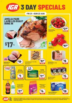 Preview of IGA 3 Day Specials - valid from 21/08/2026