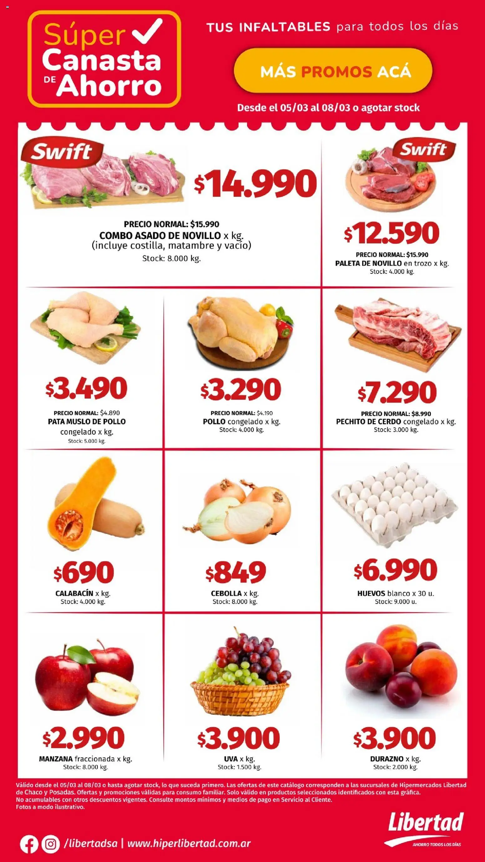 Hipermercado Libertad catálogo │ válido desde el 05.03.2026 | Página: 2 | Productos: Durazno, Paleta, Manzana, Uva