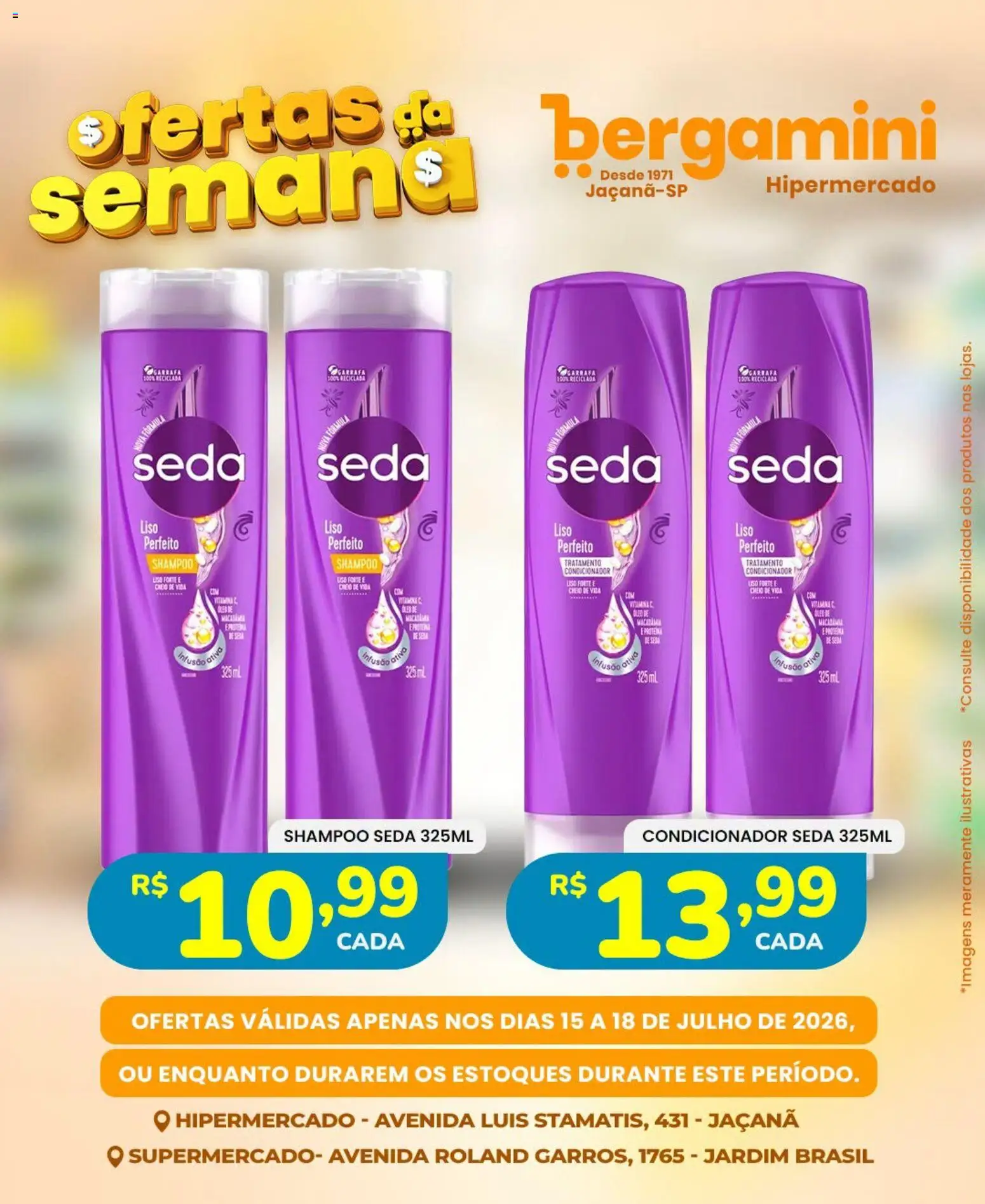 Supermercado Bergamini Folheto - válido de 15/07/2026 | Página: 19 | Produtos: Shampoo, Condicionador