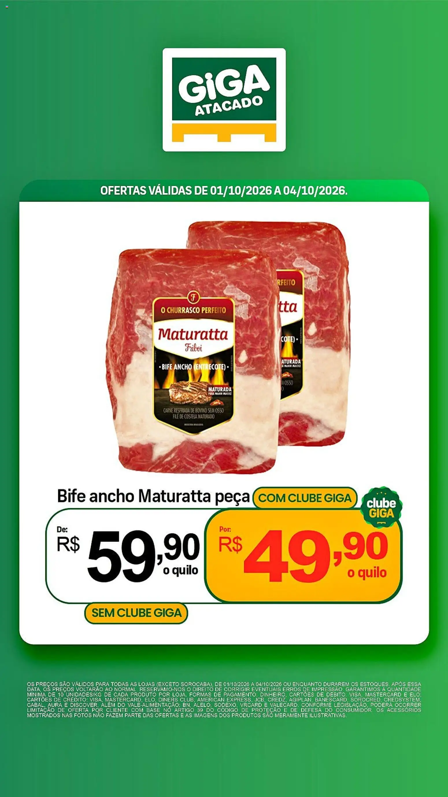 GIGA Atacado Folheto - válido de 01/10/2026 | Página: 3 | Produtos: Ancho Maturatta, Filé de costela, Bife ancho, Base