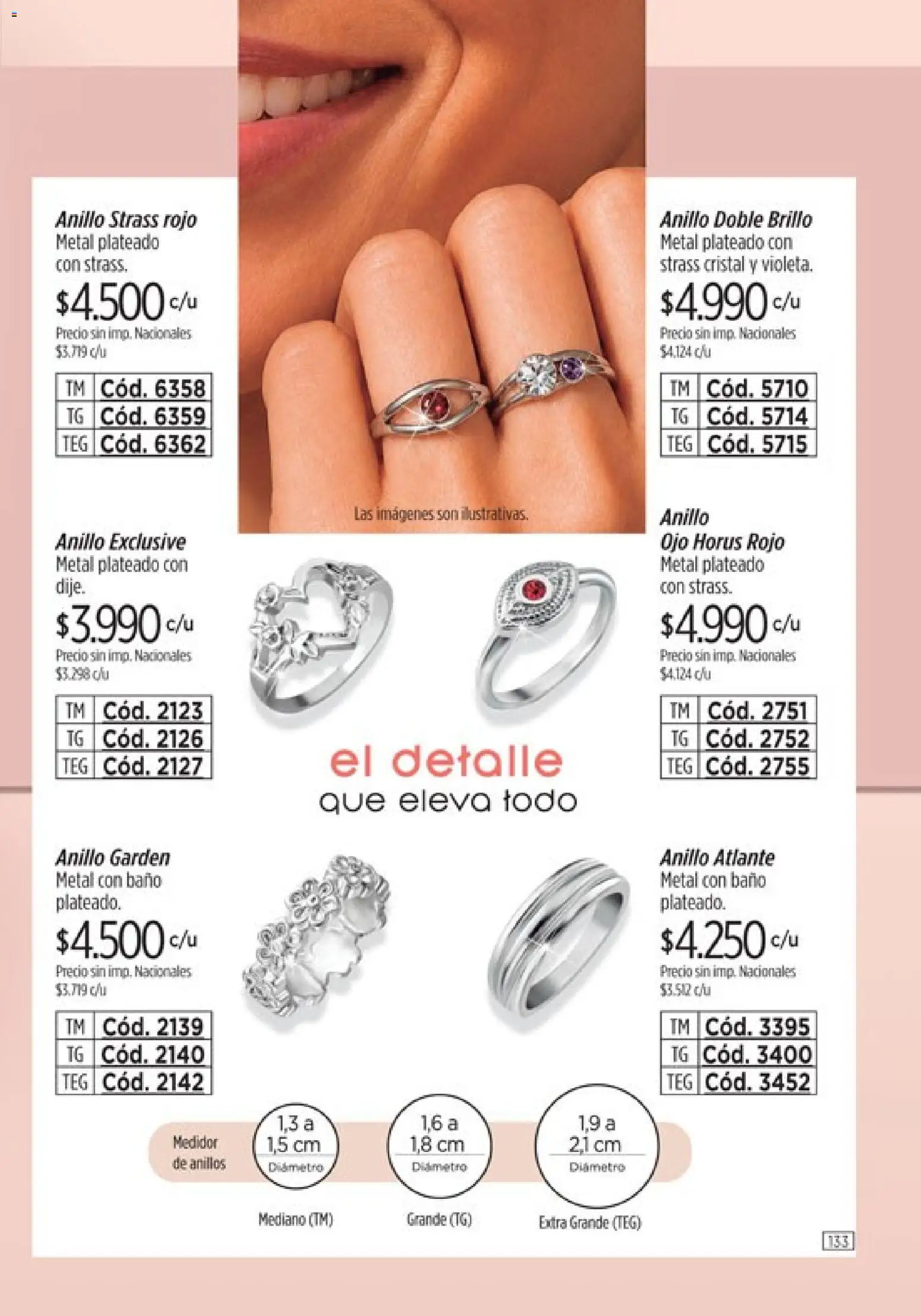 Catálogo Amodil Campaña 15 │ válido desde el 26/08/2026 | Página: 133 | Productos: Anillo, Dije, Baño, Brillo