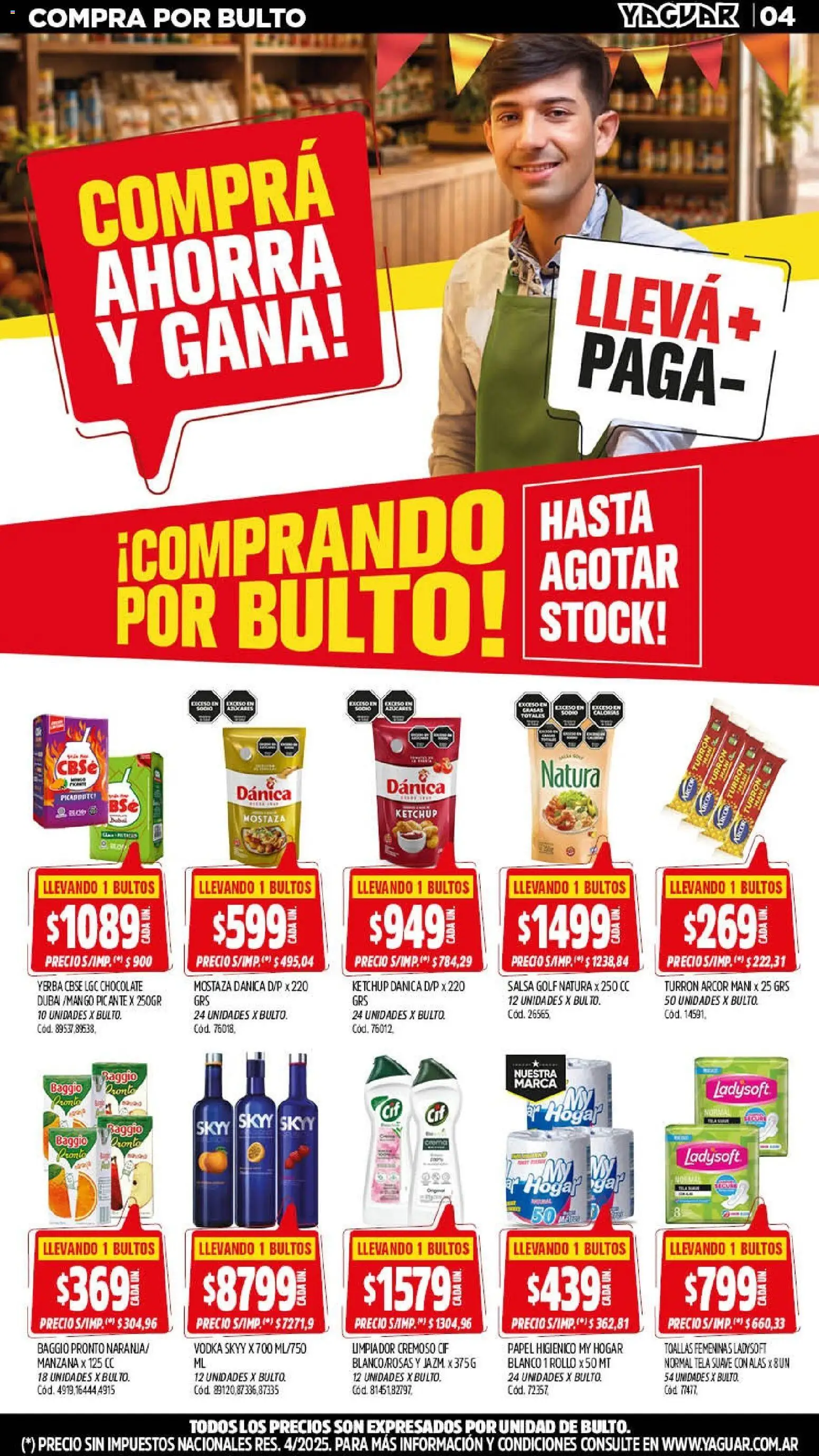 Yaguar - Oferta Semanal Mendoza │ válido desde el 07/09/2026 | Página: 4 | Productos: Mostaza, Mani, Chocolate, Limpiador