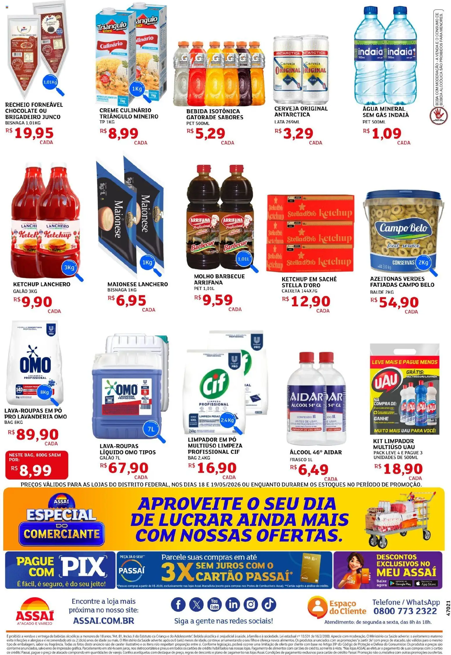 Assaí Atacadista Folheto - válido de 18.05.2026 | Página: 2 | Produtos: Pó, Cloro, Cerveja, Ketchup