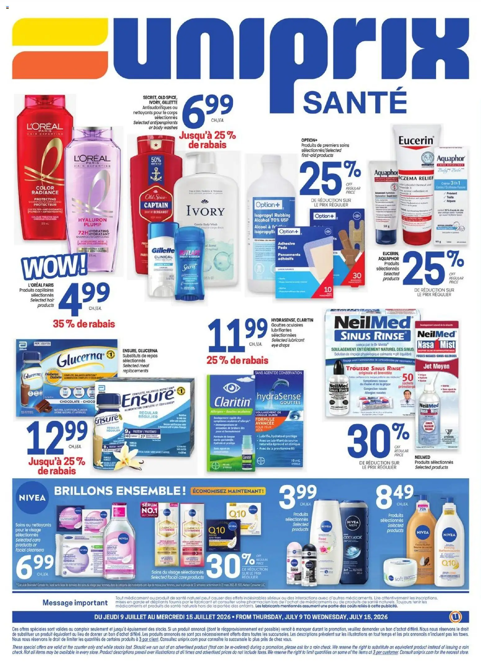 Uniprix flyer valid from Jul 9, 2026 | Page: 4 | Products: Chocolate