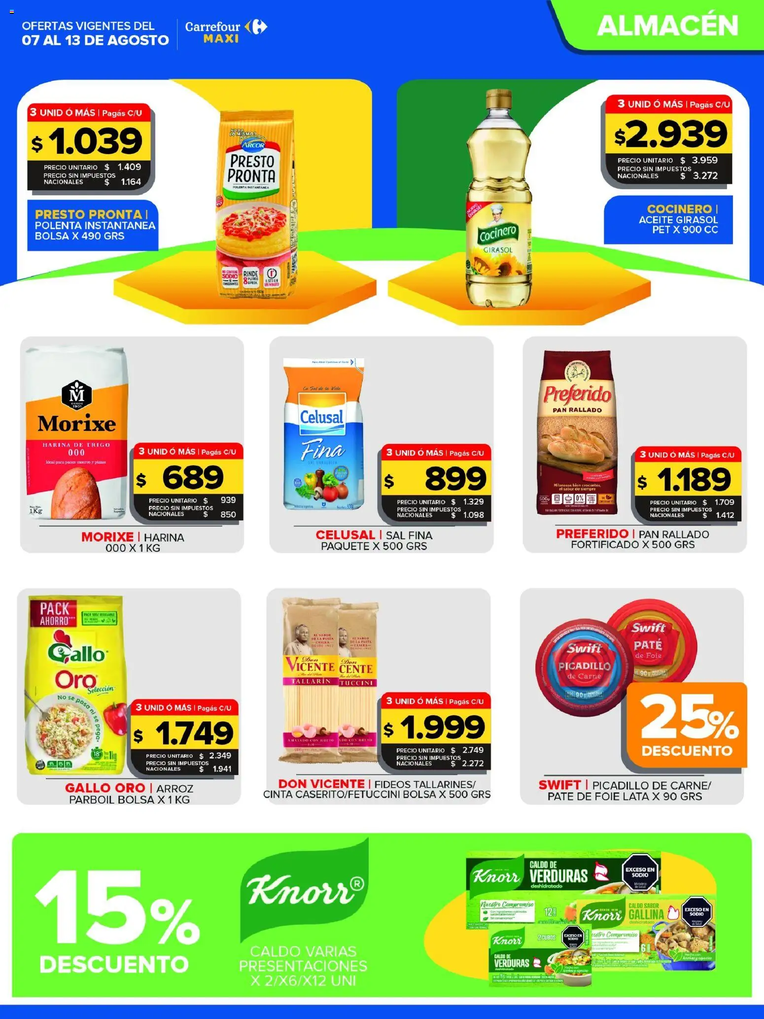 Carrefour Maxi catálogo │ válido desde el 07/08/2026 | Página: 7 | Productos: Aceite, Huevo, Arroz, Pasta