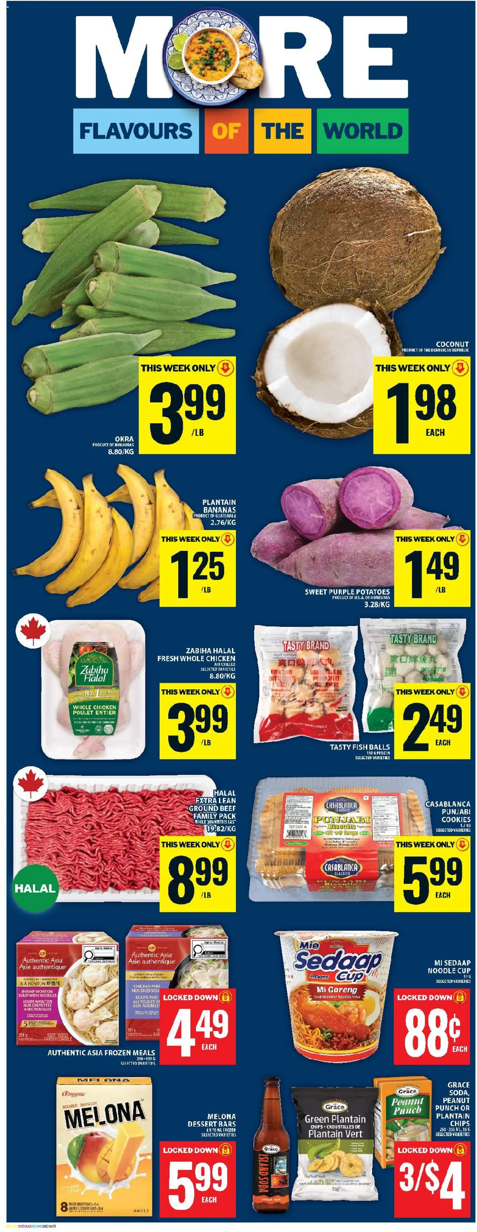 Food Basics flyer valid from 11.06.2026 | Page: 20 | Products: Fish, Noodles, Cookies, Bananas