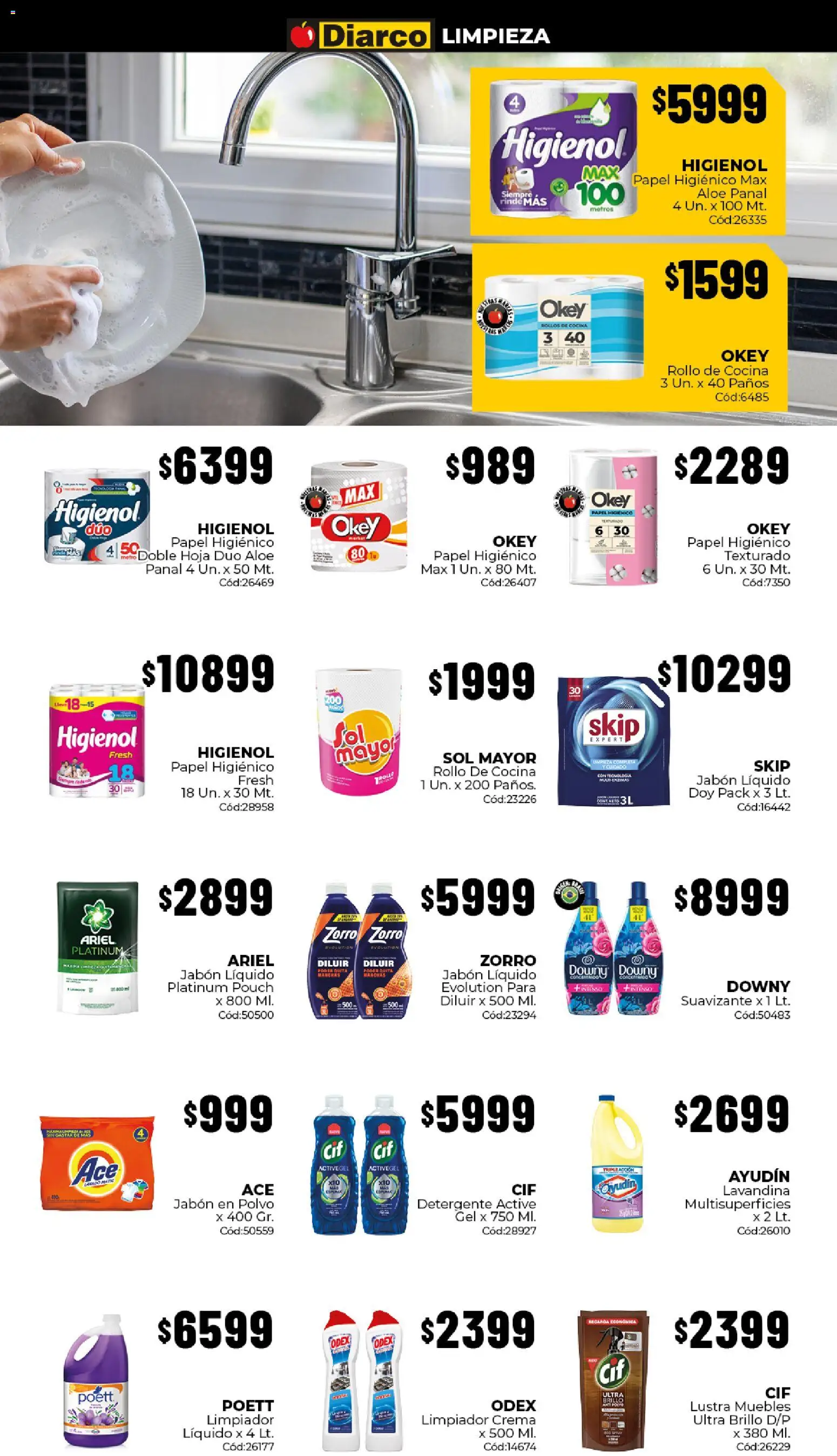 Diarco - Ofertas Tdf │ válido desde el 03/08/2026 | Página: 8 | Productos: Rollos de cocina, Jabón en polvo, Suavizante, Crema