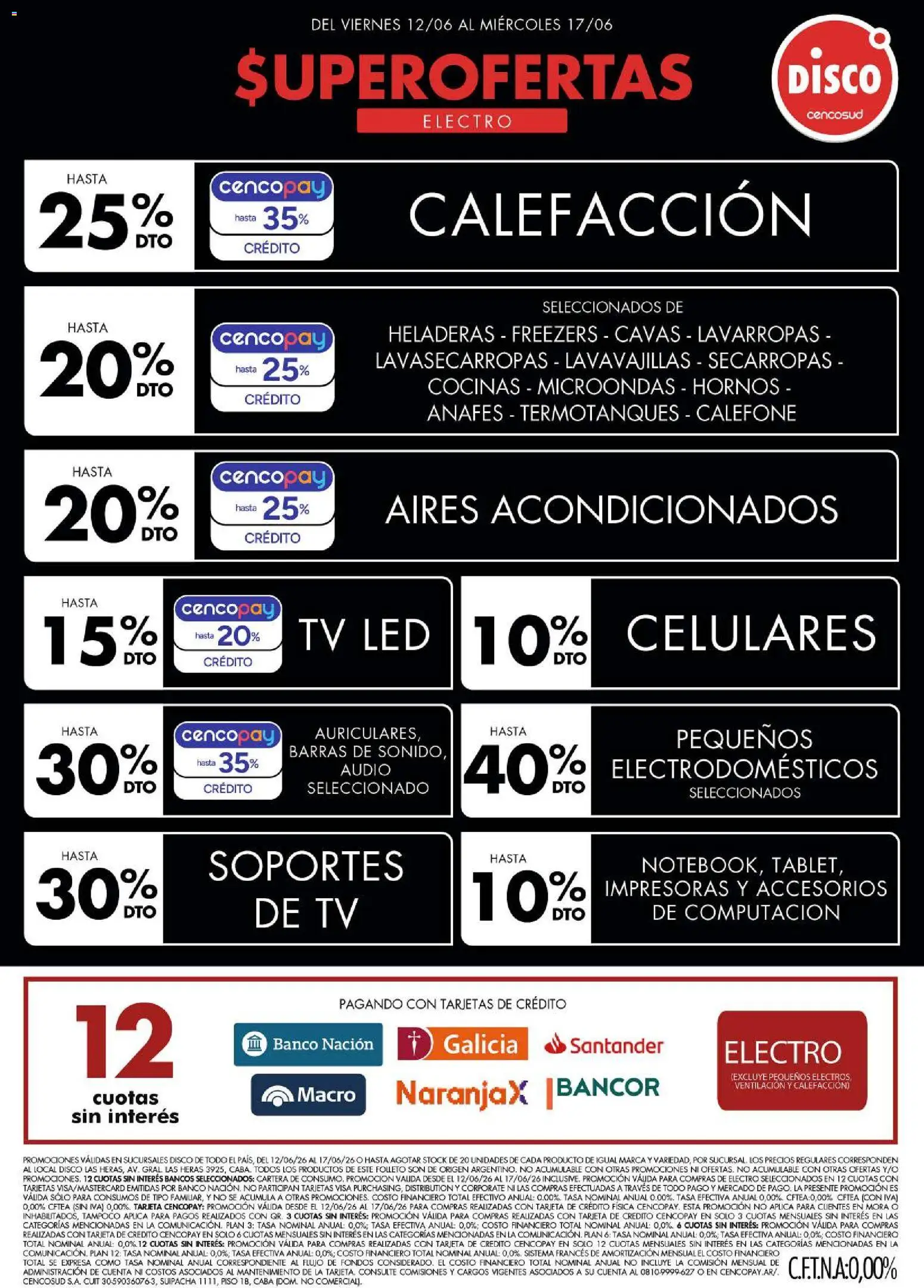 Disco - Ofertas | Electro, T. Libre y más │ válido desde el 12.06.2026 | Página: 1 | Productos: Cartera, Auriculares, Lavavajillas, Lavarropas