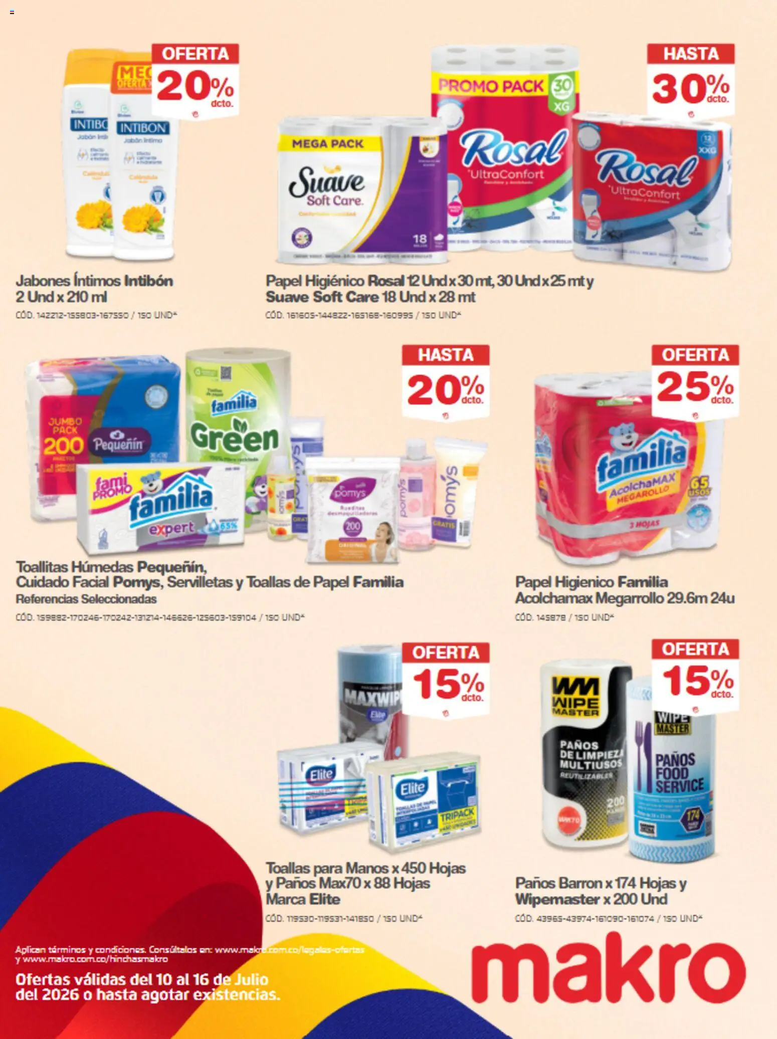 Makro revista - valida desde el 10/07/2026 | Página: 4 | Productos: Toallas, Jabón, Paños de limpieza, Toallitas húmedas